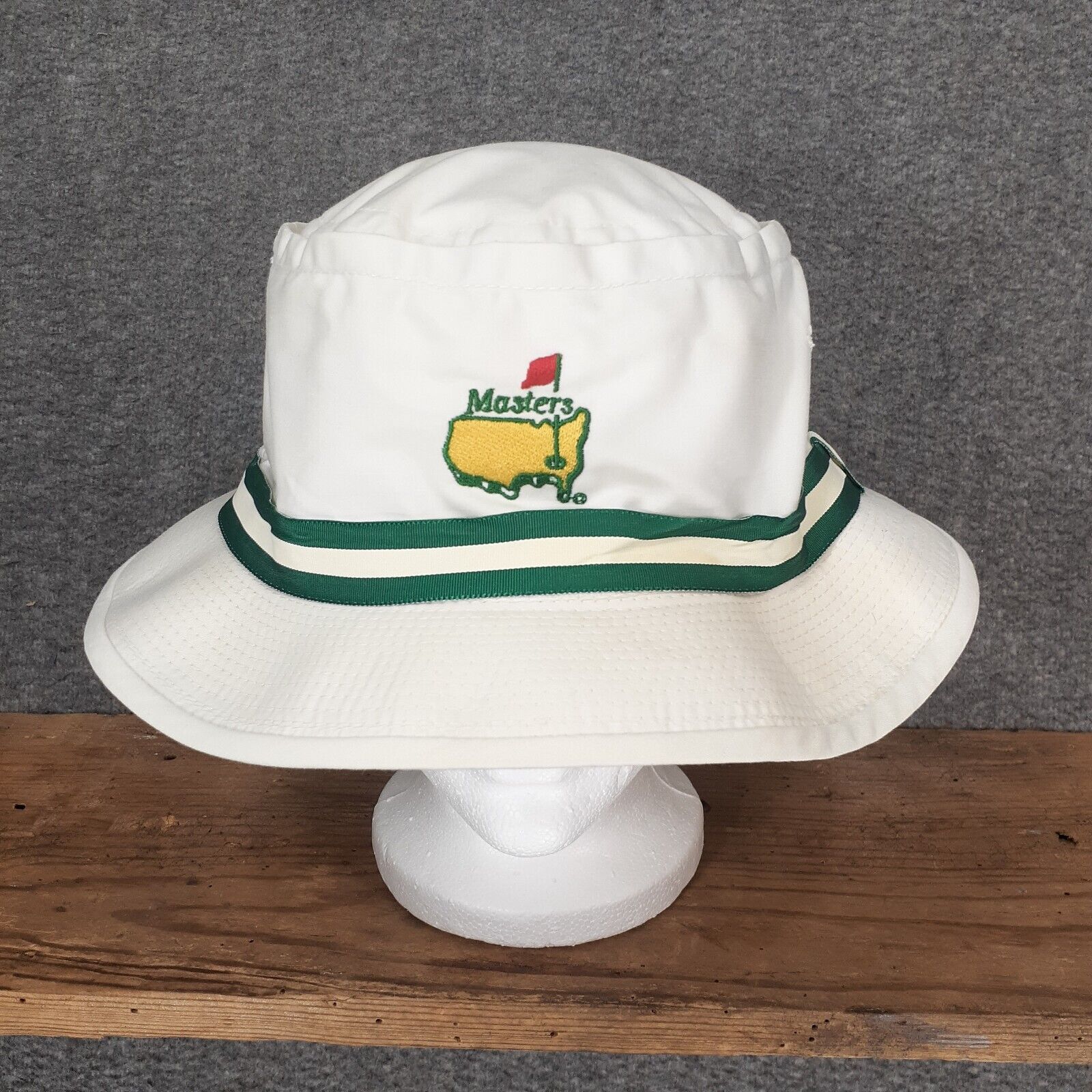 Vintage Masters Bucket Hat Size XL White Derby Cap Golf Augusta made in the USA