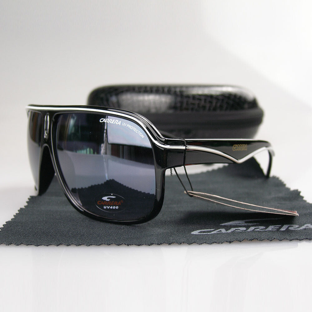 Men Women Retro Sunglasses Unisex Square Bright Black Frame Carrera Glasses C19