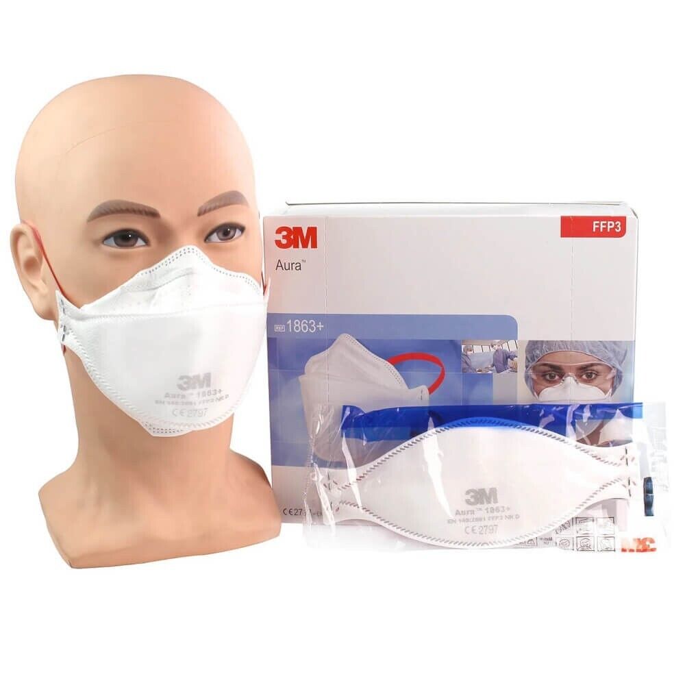 3M Aura 1863+ FFP3 (N99) Face Mask Respirator - Box of 20