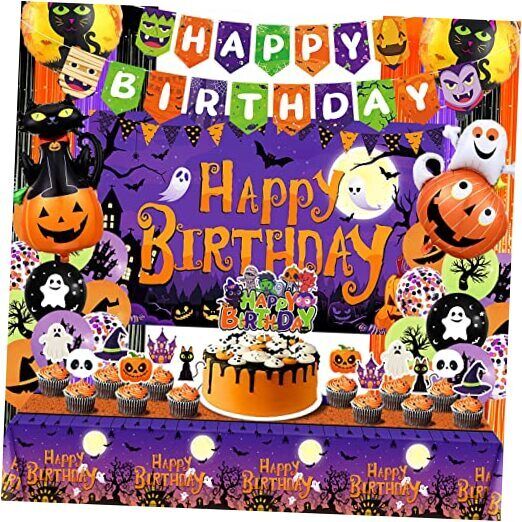 Halloween Birthday Party Decorations Halloween Birthday Banner Halloween 