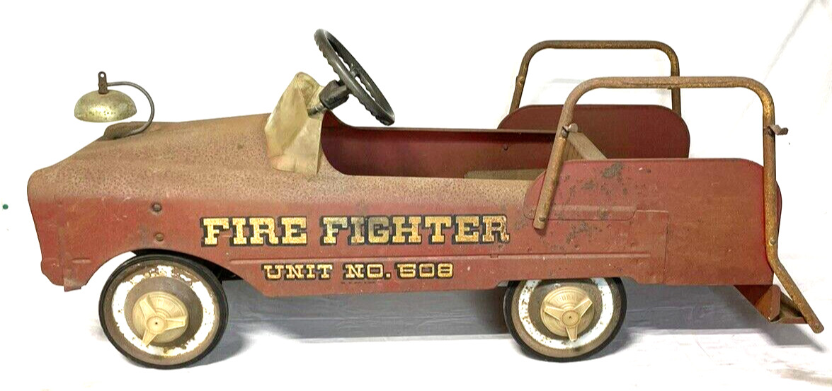Pedal Car Fire Truck AMF  No.508 Rumble Seat Vintage Antique
