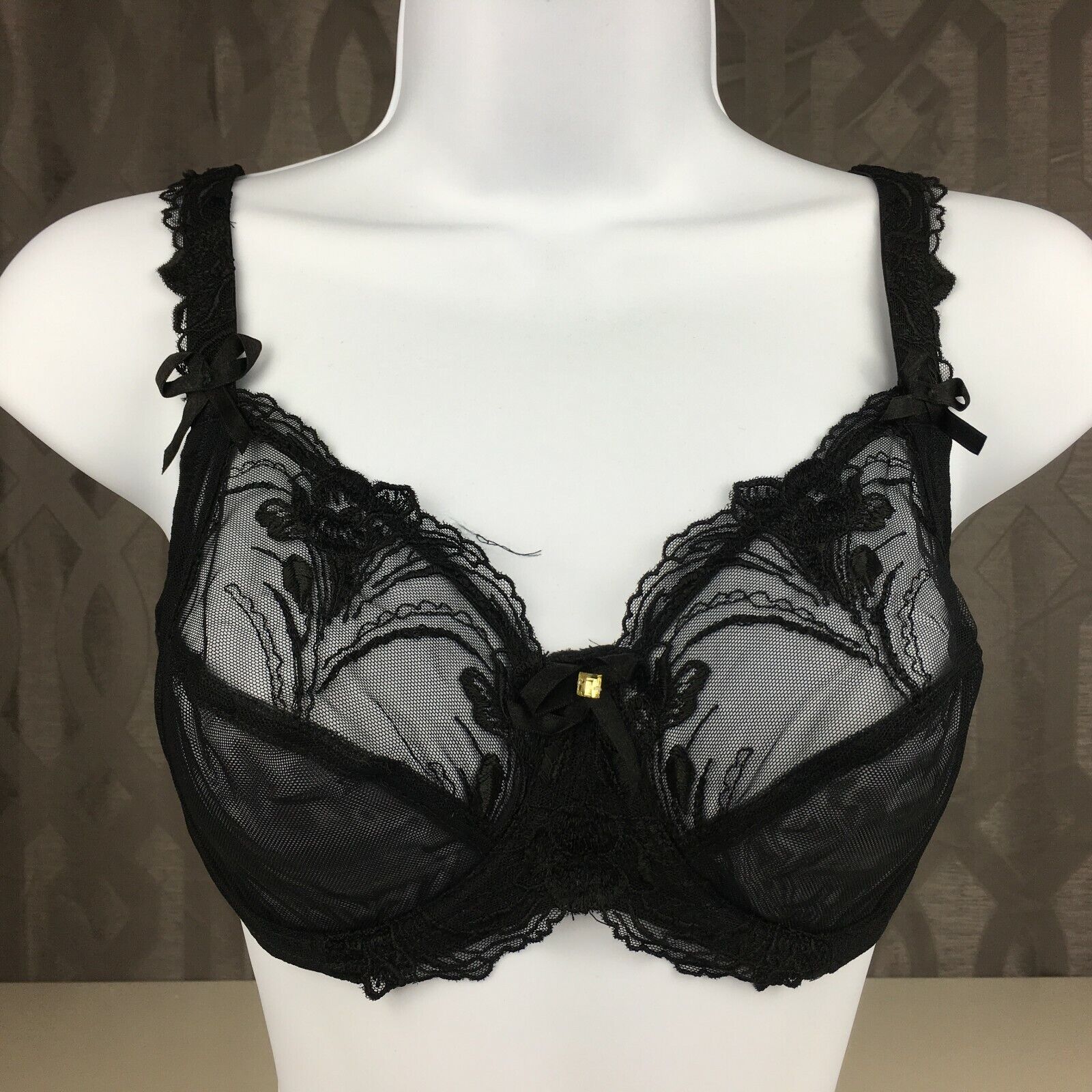 ALEGRO Sheer with Lace Underwire Sexy Lingerie Bra - Black 9006 - 30-40 NWT