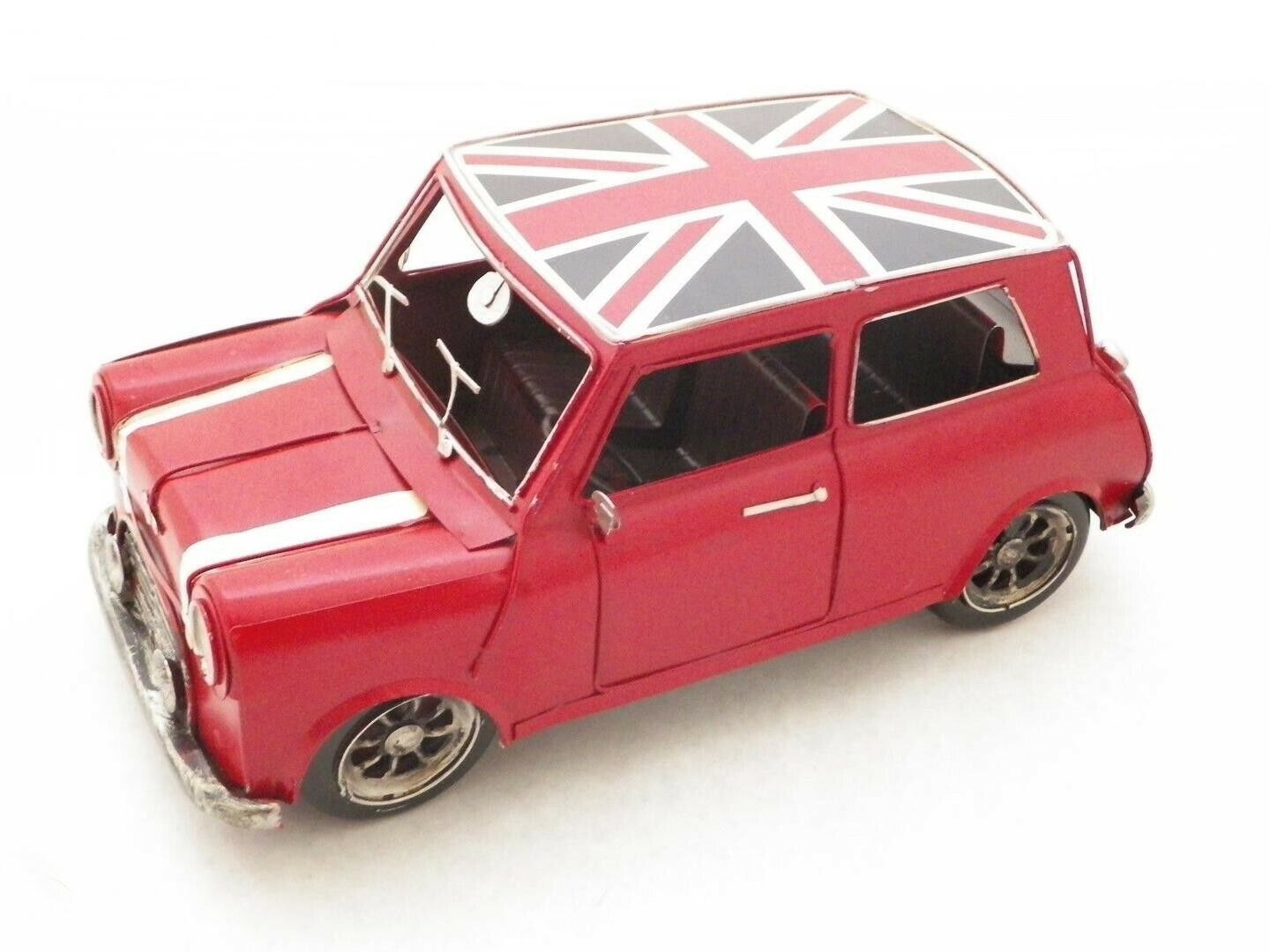 Jayland Large Scale Tinplate Model Mini Cooper Red with Union Jack Figurine Deal