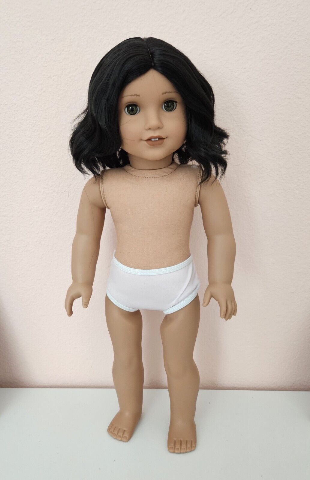American Girl Doll Custom Black Hair, Hazel Eyes