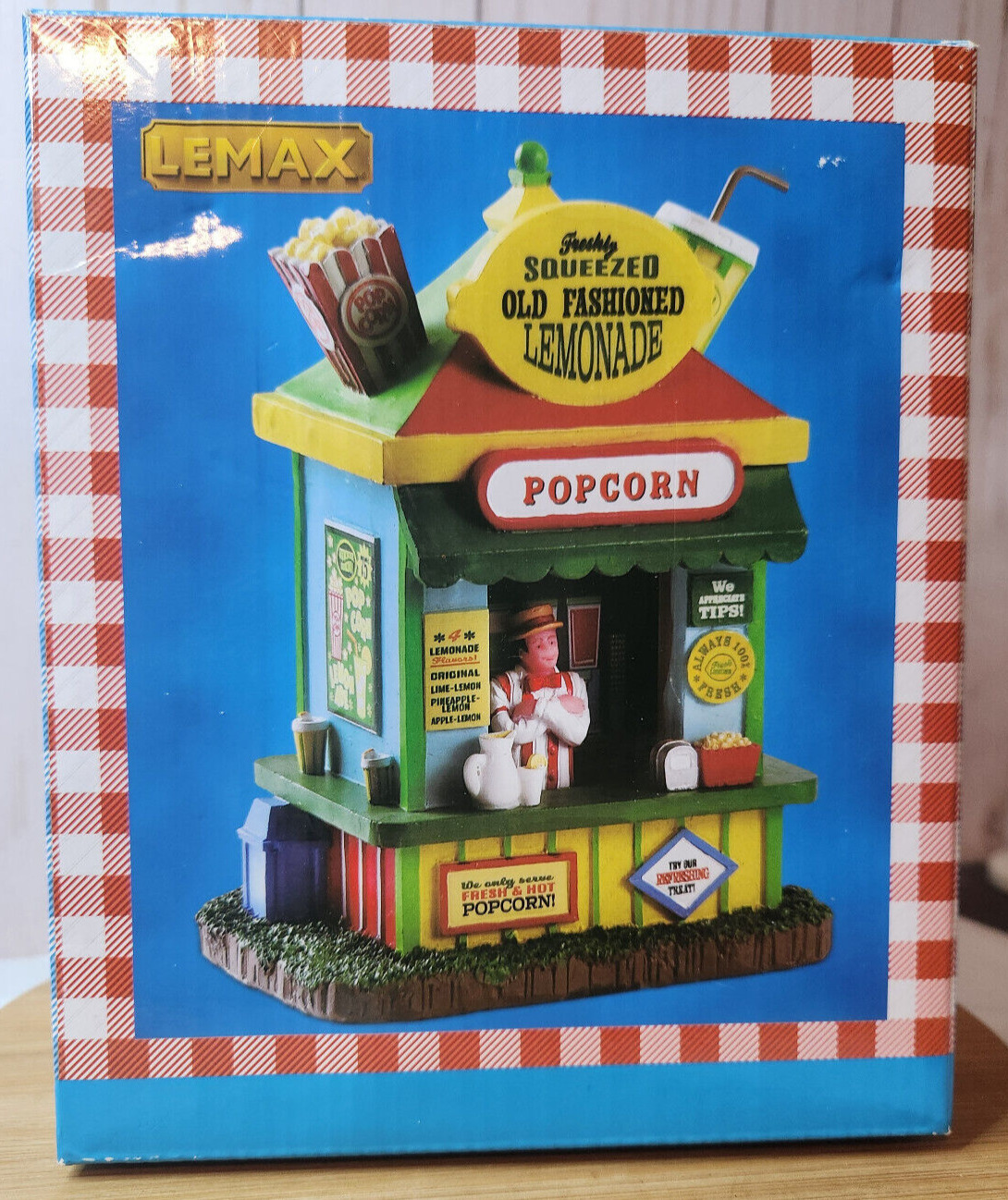 Lemax LEMONADE POPCORN STAND Booth Fair Carnival Village Accessory 83367 New