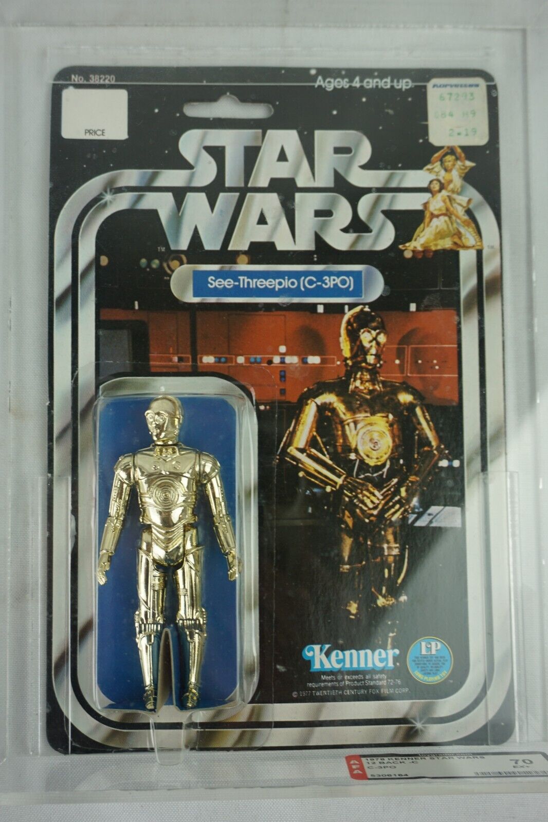 Vintage 1978 Kenner Star Wars 12 Back-C C-3PO See-Threepio AFA 70 EX+ MOC