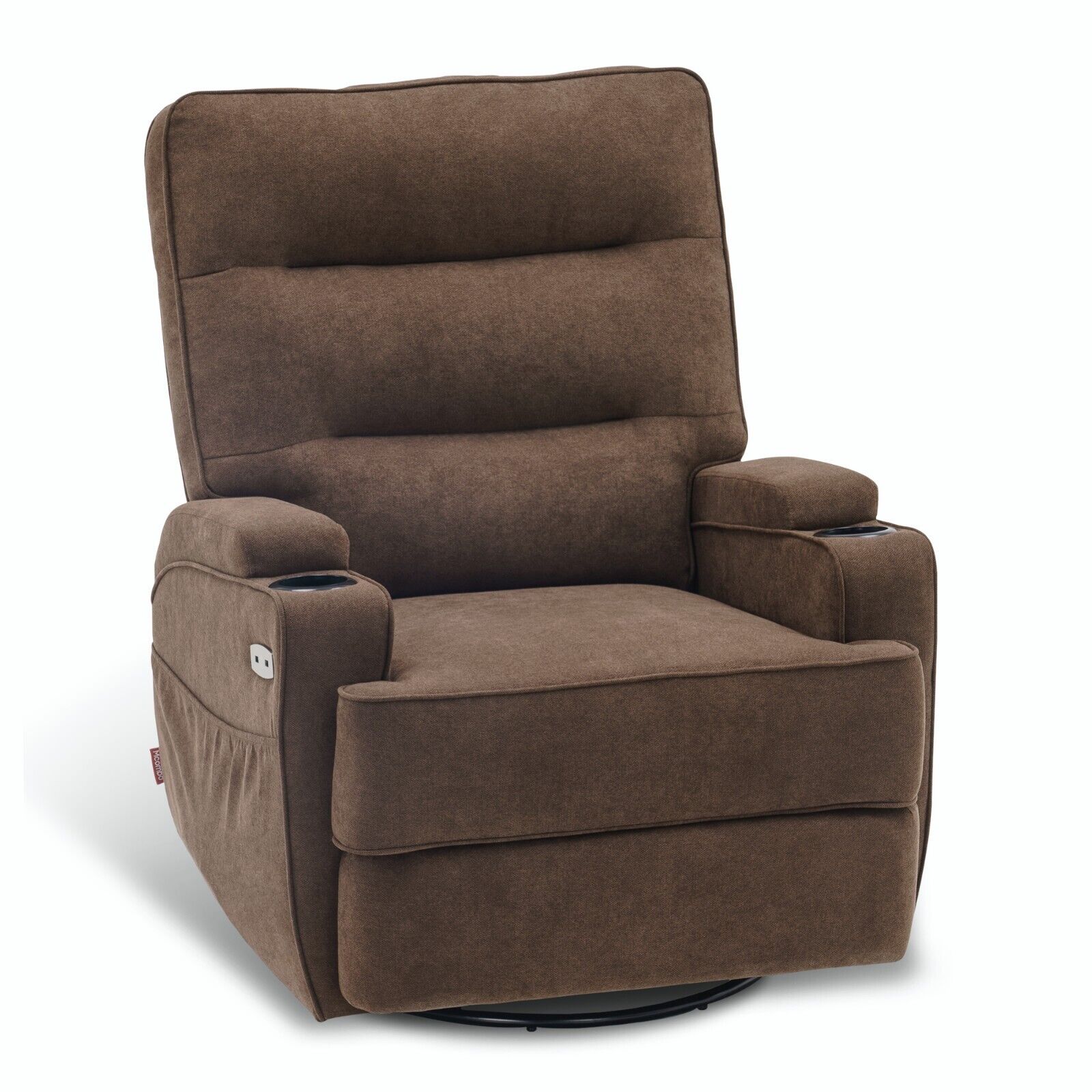 Mcombo Electric Power Swivel Glider Recliner Chair with Heat and Vibrating 7752