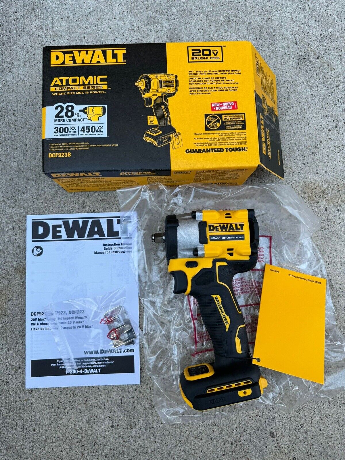DEWALT DCF923B ATOMIC 20V MAX* 3/8 in. Cordless Impact Wrench (Tool Only)