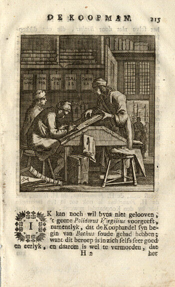 Antique Print-MERCHANT-BOOK SELLER-St. Clara-1758