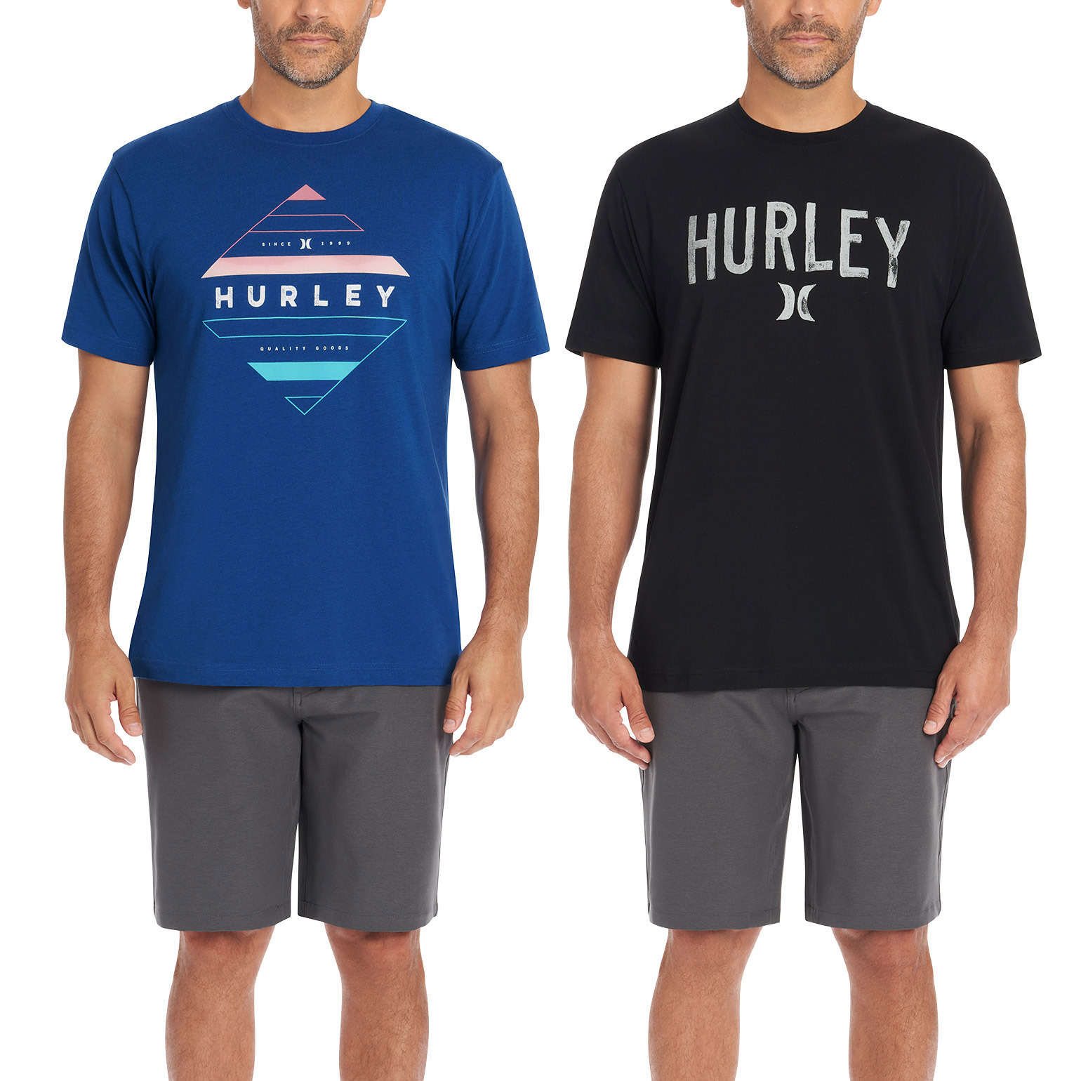 Hurley Men's Graphic Tee, 2-Pack Classic Fit Smooth Touch Prints