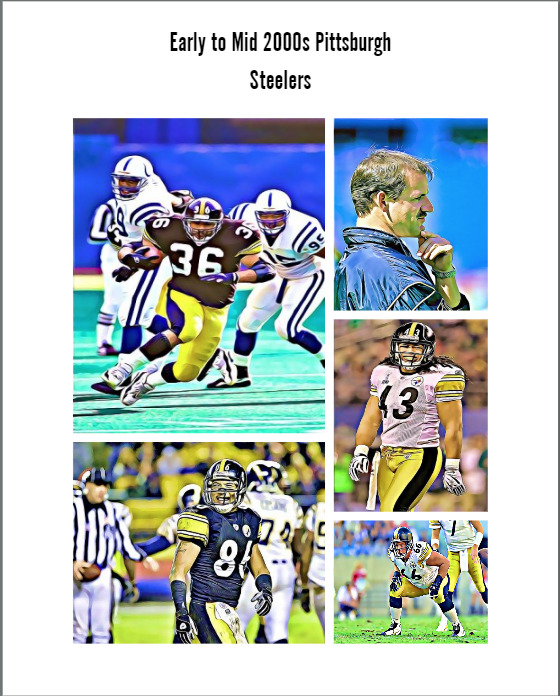 Early to Mid 2000s Pittsburgh Steelers GridironArt Team Set 8x10 art photo