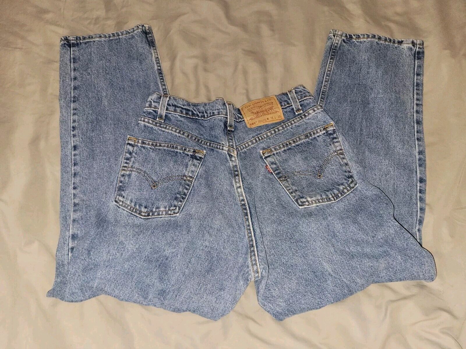 Vintage 90s Levis 565 Extra Loose Straight Jeans Sz 31x30 Made Is USA