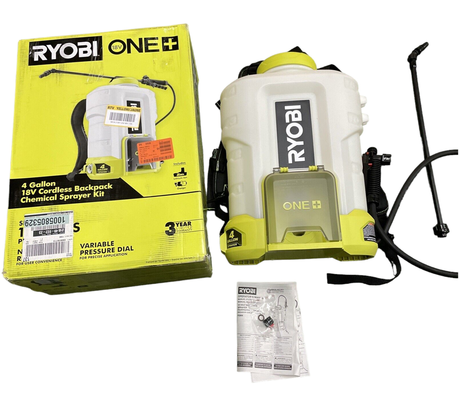 Used - Ryobi One P2860 4 Gal Backpack Sprayer (Tool Only)