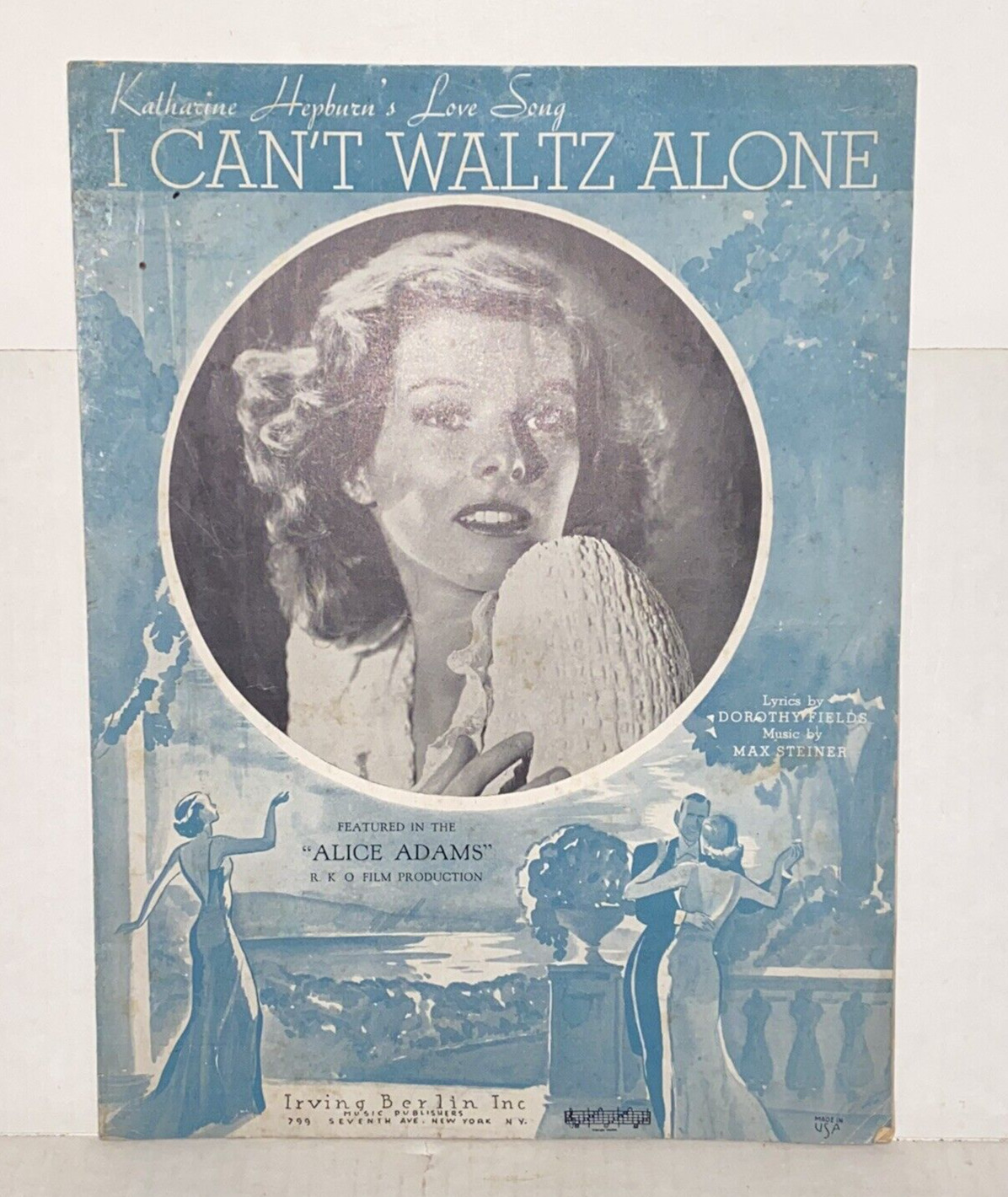 Vintage 1935 I Can\'t Waltz Alone Sheet Music Alice Adams Cover Photo