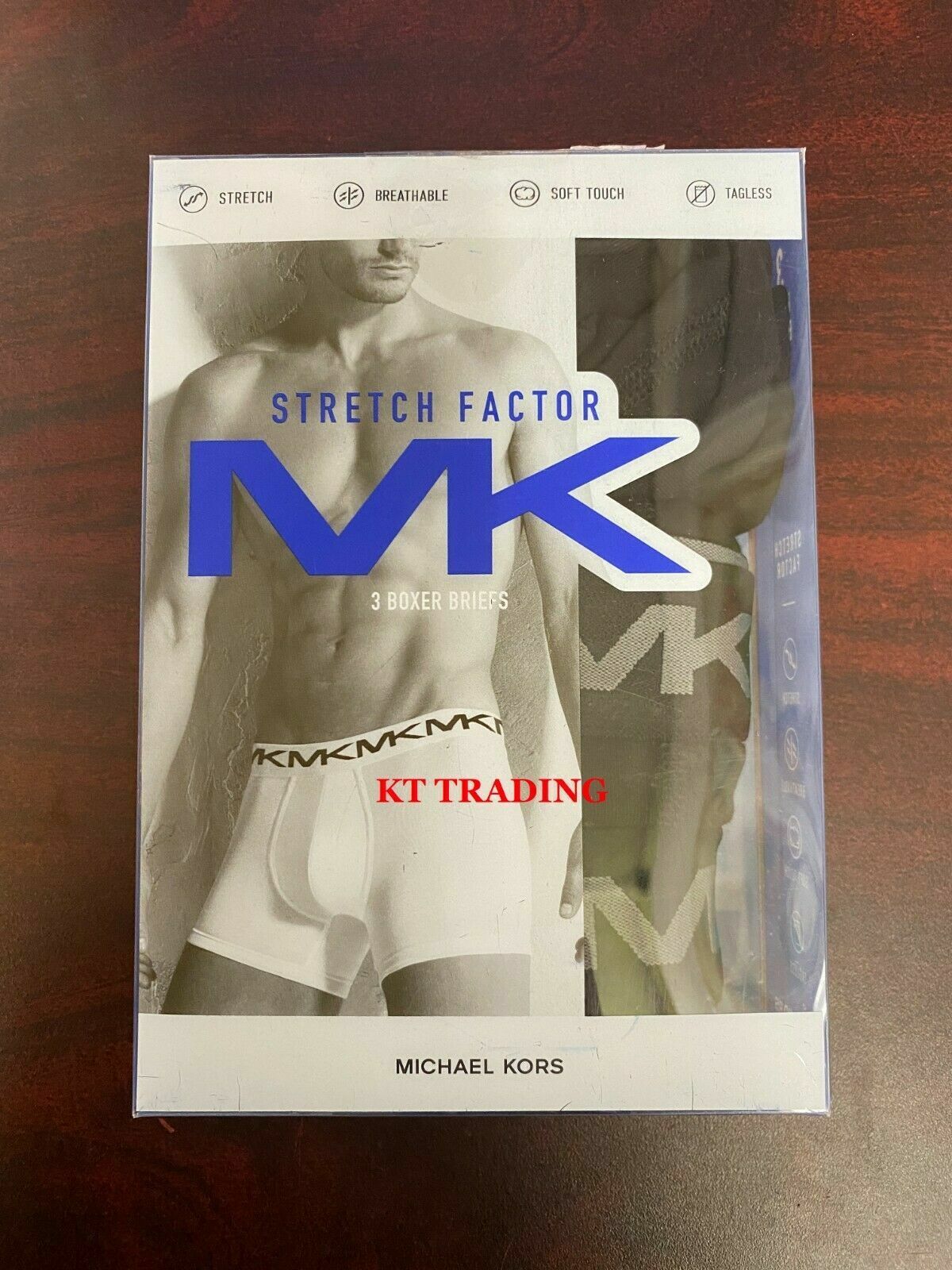 (3-Pack) MICHAEL KORS ~ STRETCH FACTOR BOXER BRIEFS Soft Touch Men Underwear 