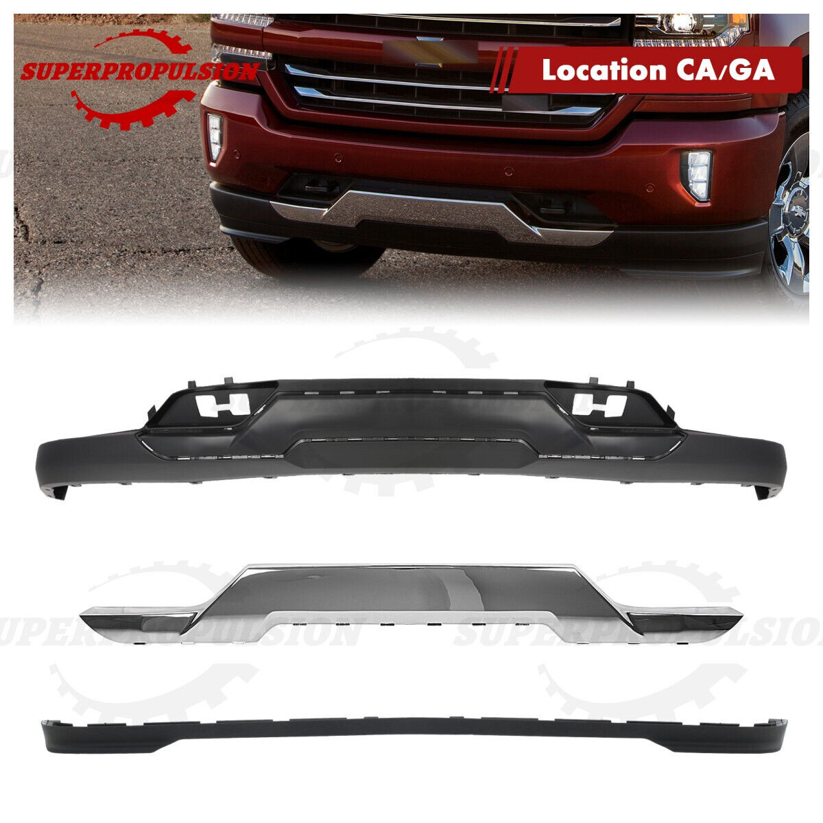 Front Valance With Z71 & Skid Plate &Lower Air Dams For Silverado 1500 2016-2019