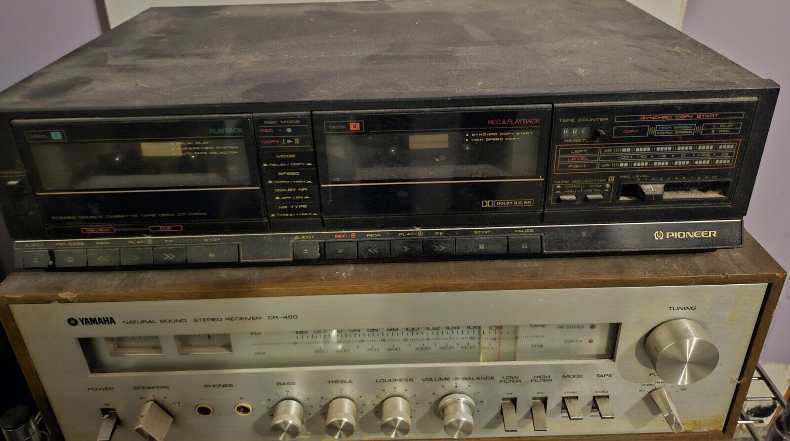 Vintage Pioneer CT-W604RS Stereo Double Cassette Deck Player No Remote