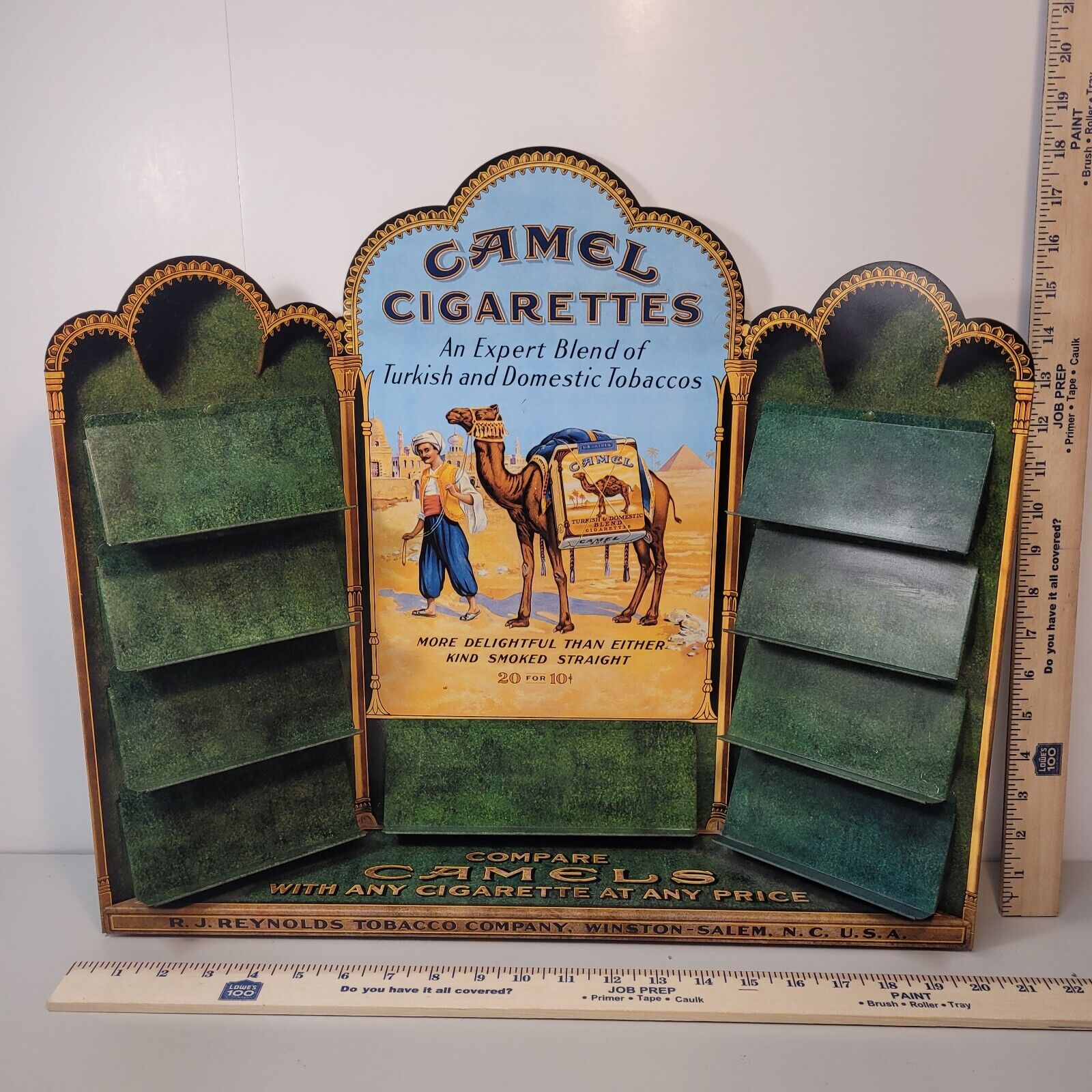 VTG1950s Era Camel Cigarette Lighter/Pack Metal Counter Store Display Near Mint