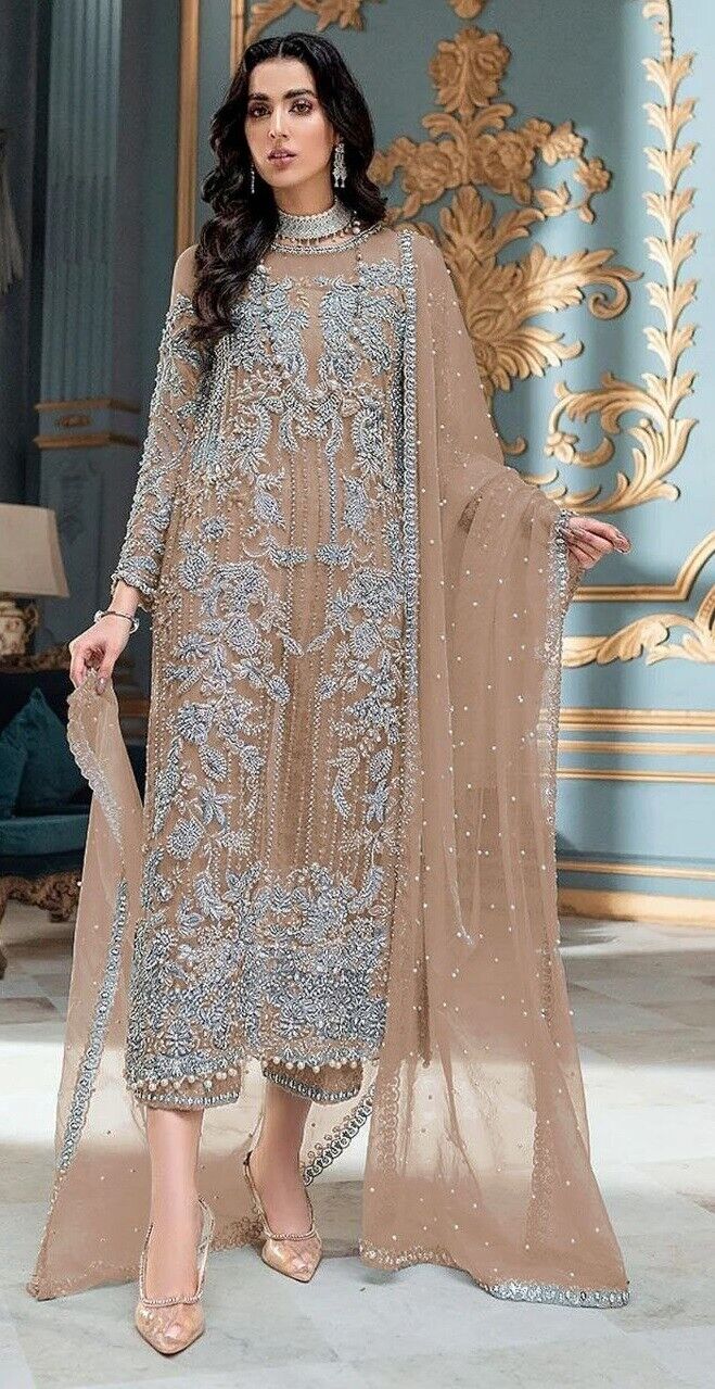 Ethnic Bollywood Anarkali Salwar Kameez Heavy Pakistani Dress Indian Party Gown