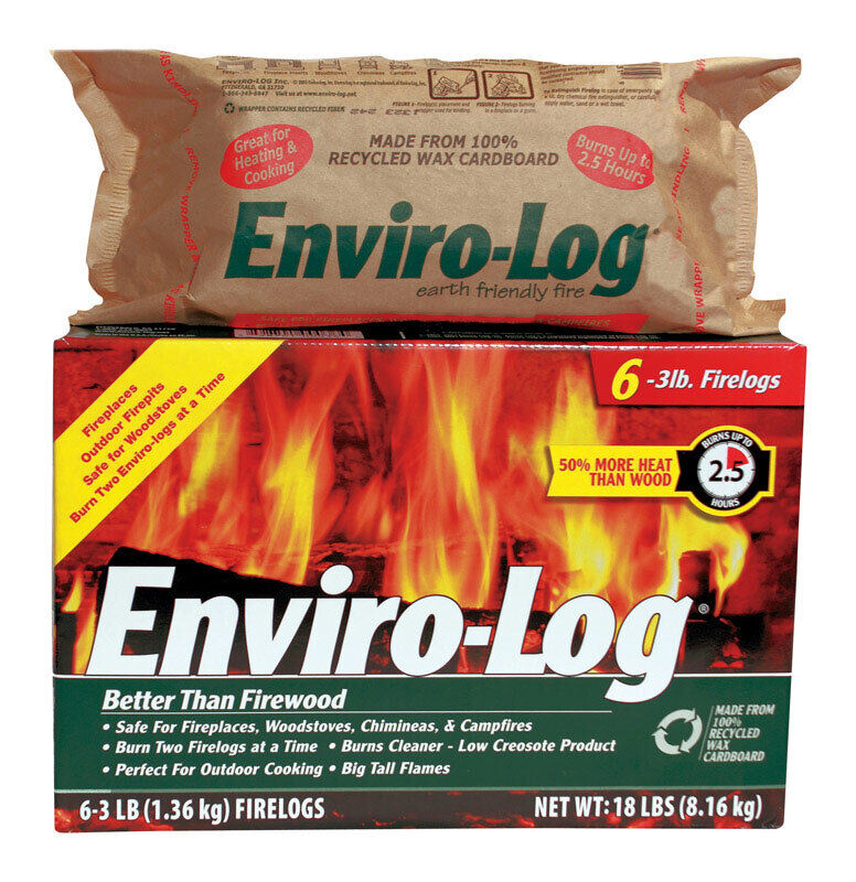 Enviro-Log 1000364 11,400 BTU Fire Log 3.78 H x 7 W x 3.78 D in. (Pack of 6)