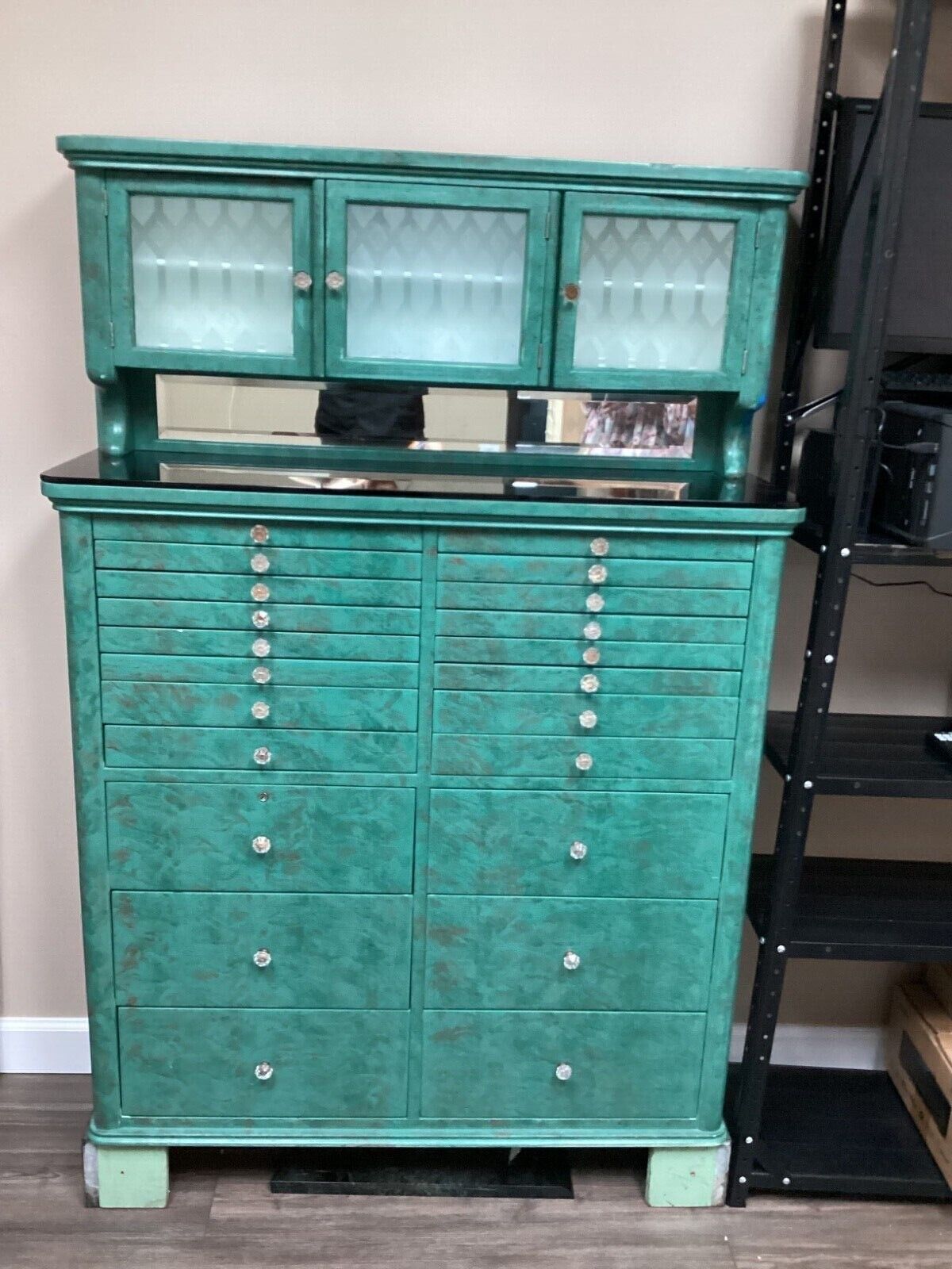 Antique Cabinet 22 Drawer & 3 cupboards Dental Medical Cabinet Vintage Rare 