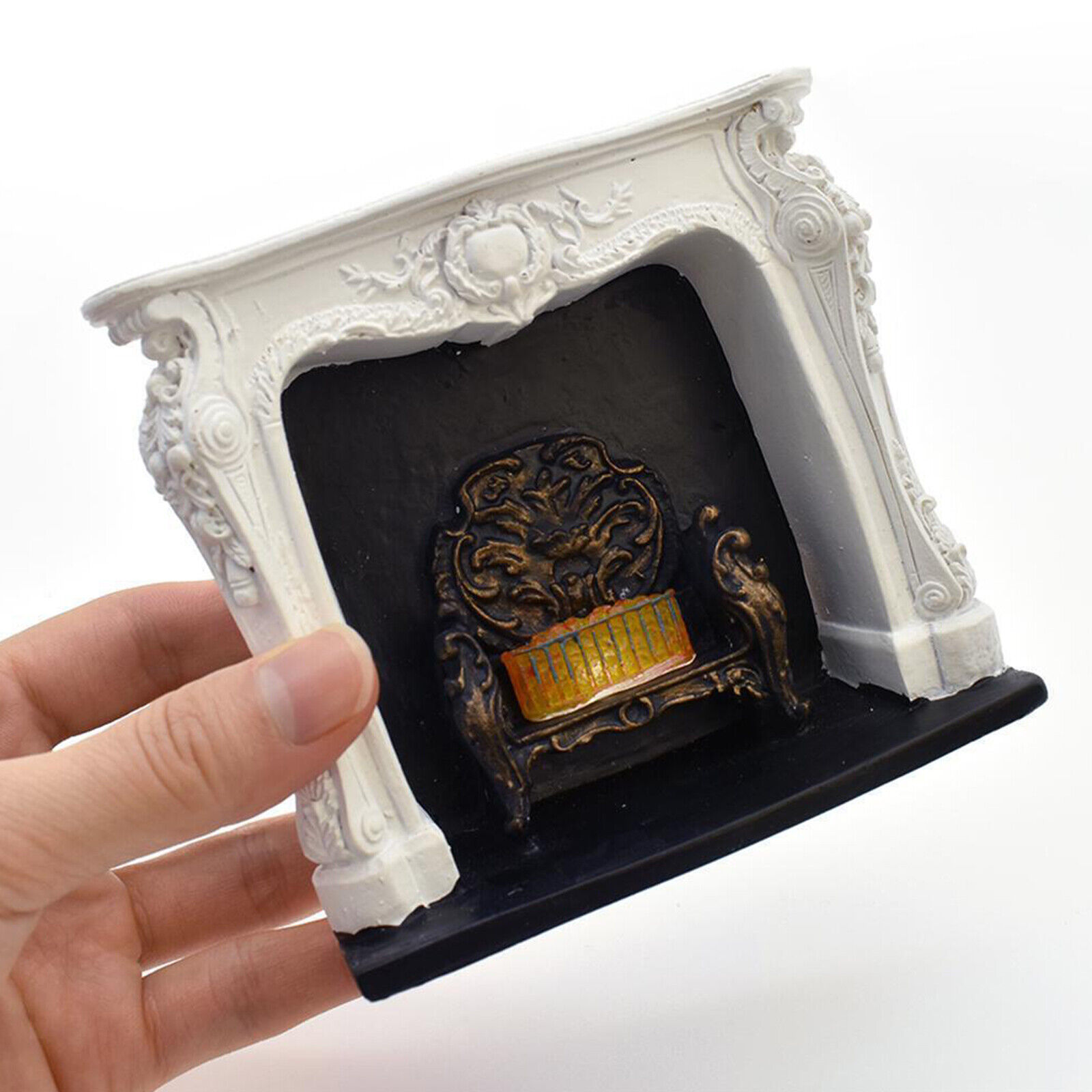 1:12 Miniature Fireplace Living Room Electric LED Flame Dollhouse Vintagelm6O