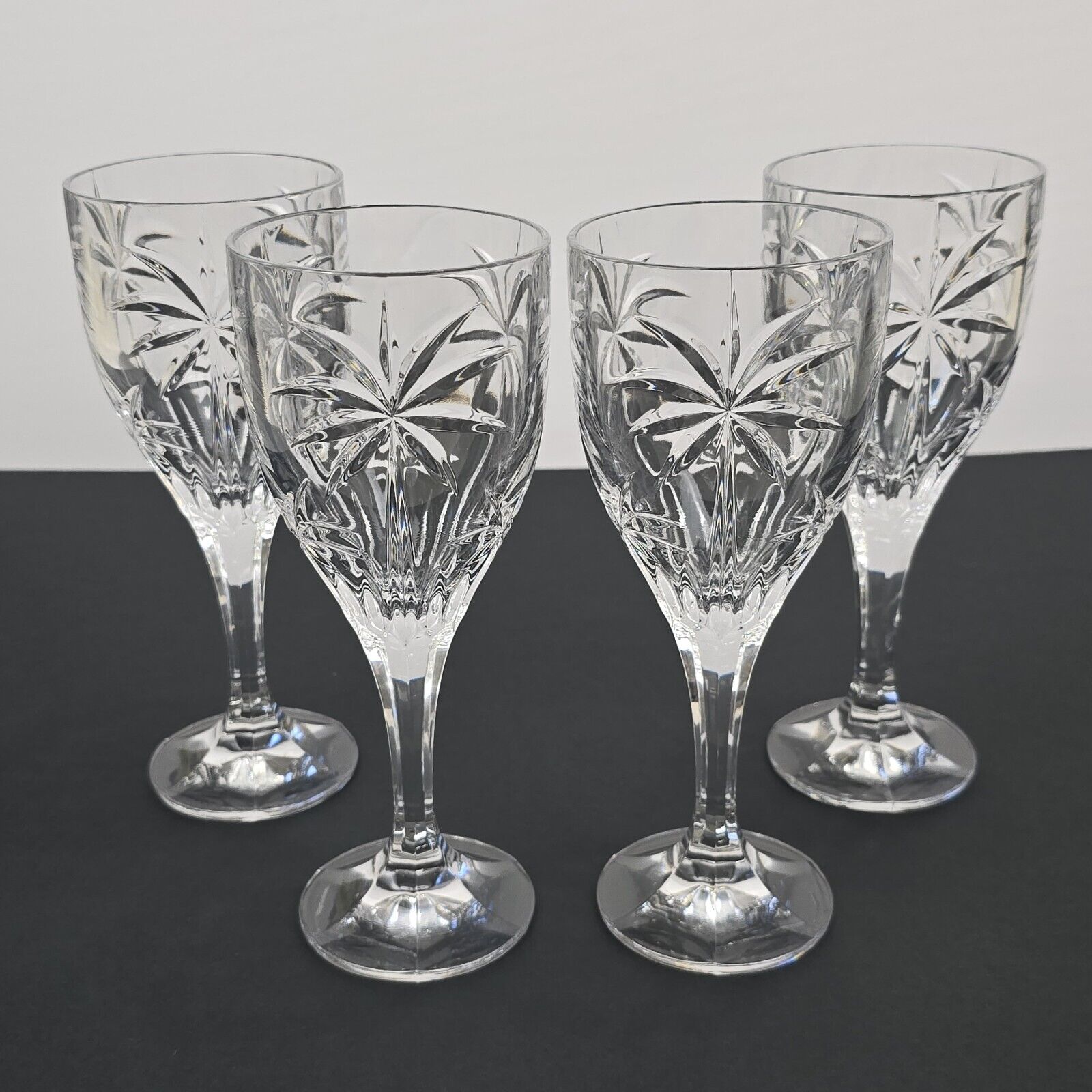 4 Palm by Godinger Water Goblets Glasses Shannon Crystal South Beach