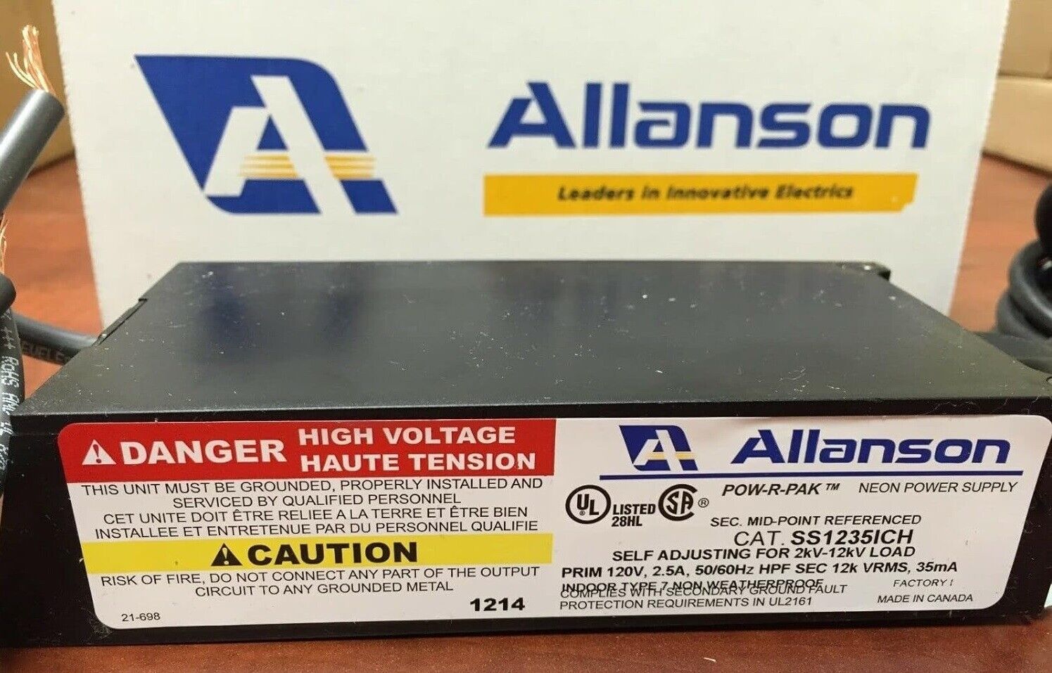 Allanson SS1235ICH 35mA 12000v Neon Transformer Power Supply - 