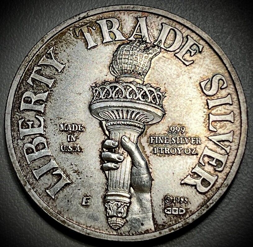 🔥 10K MINTED 🔥 Vintage ENGELHARD 1985 🗽 MTB Liberty Trade 🗽 1oz Silver Round