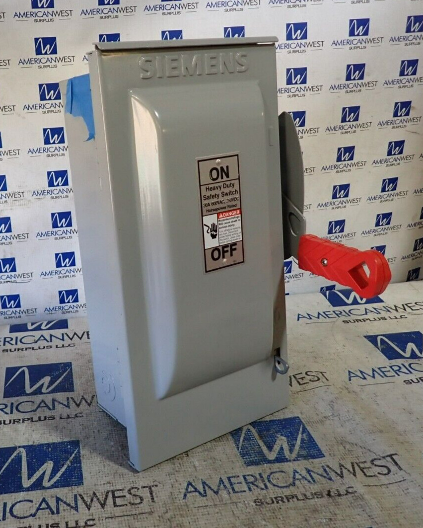 New Surplus Siemens HF361R 30 amp 600v Fused Outdoor 3R Disconnect DIS212