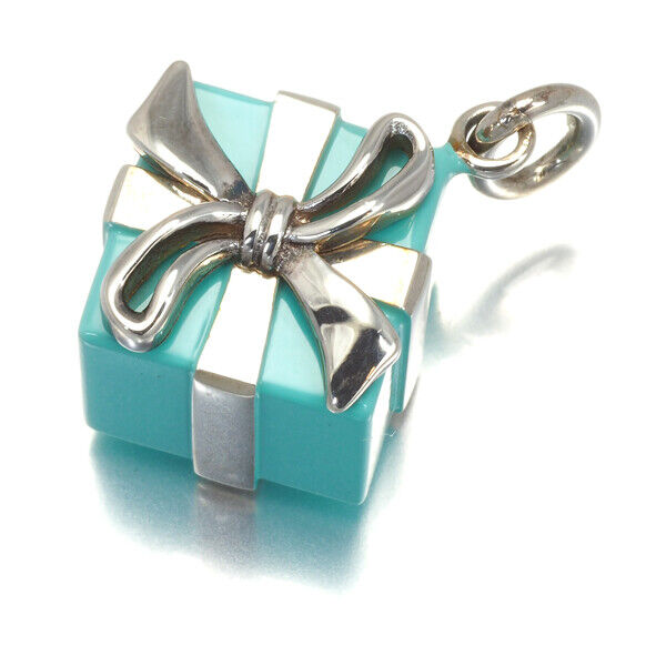 Auth Tiffany&Co. Pendant Tiffany Gift Box Charm 925 Sterling Silver