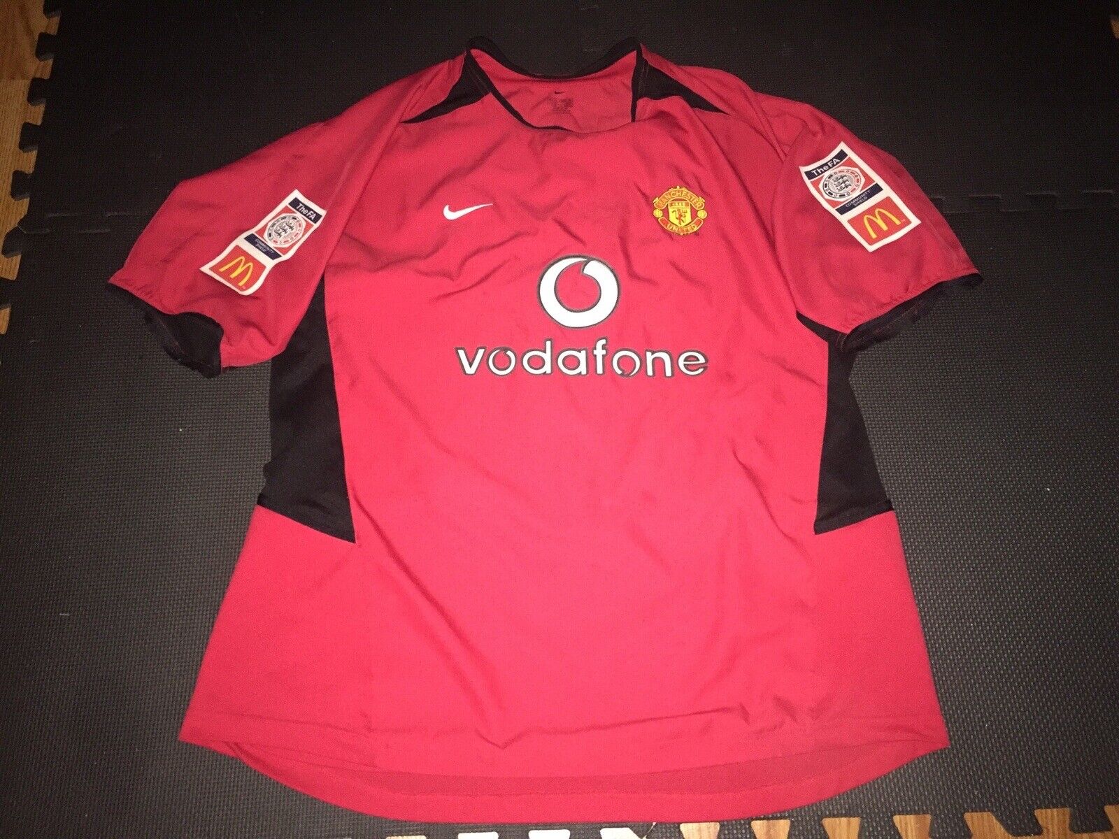 VTG MANCHESTER UNITED 2002 HOME JERSEY  # 11 GIGGS COMMUNITY SHIELD , SIZE XL AD