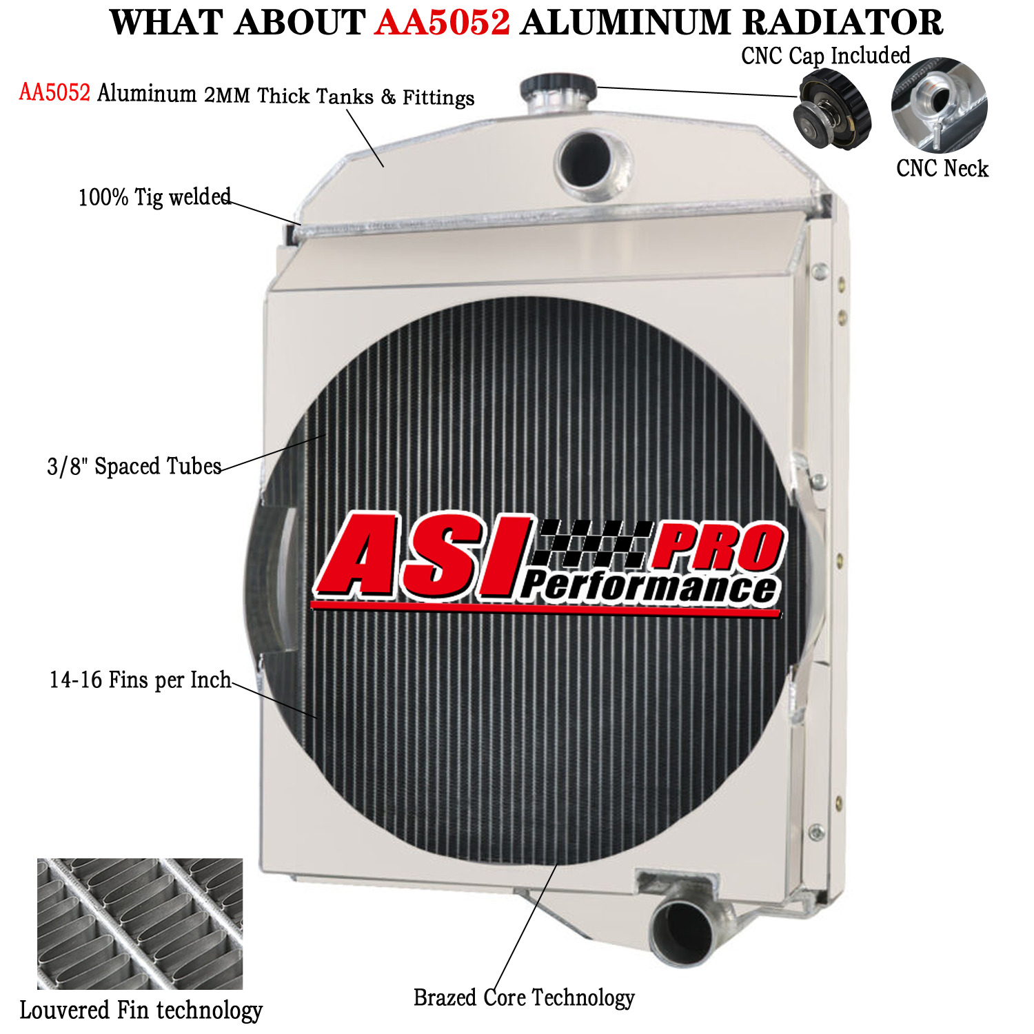 Aluminum Radiator For Oliver 1550&1555 1600 1650,1655 MFG0176 163342AA