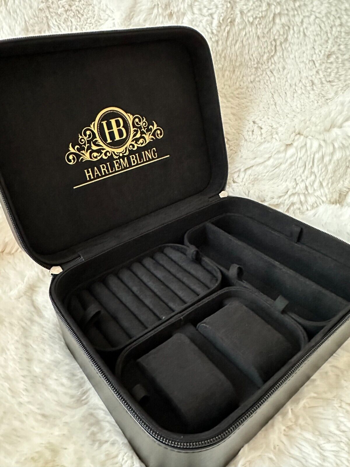Harlembling Leather Travel Jewelry Box Case
