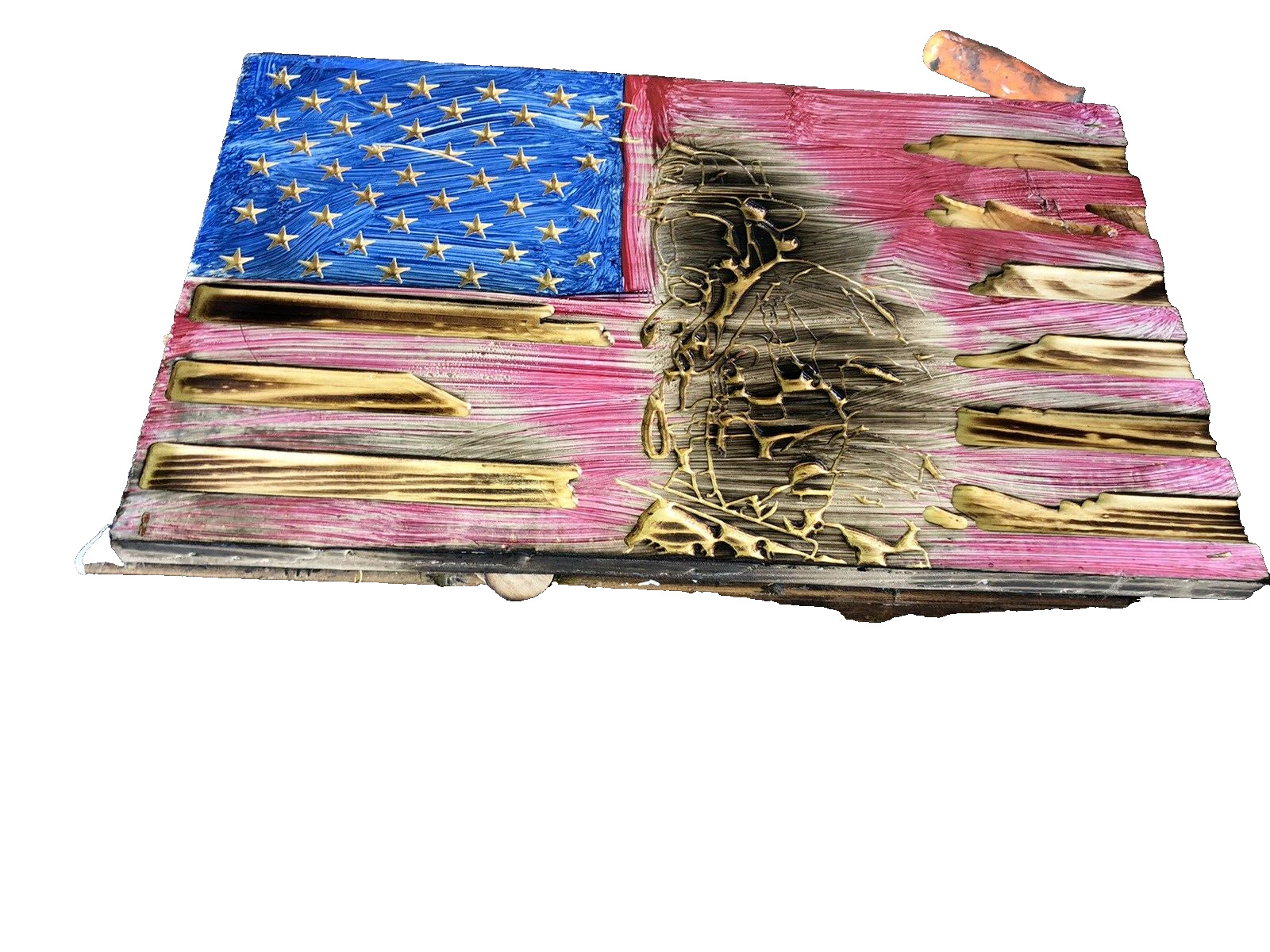 Distressed Burnt Fireman US American Flag Outdoor  Stars Banner Stripes Memorial
