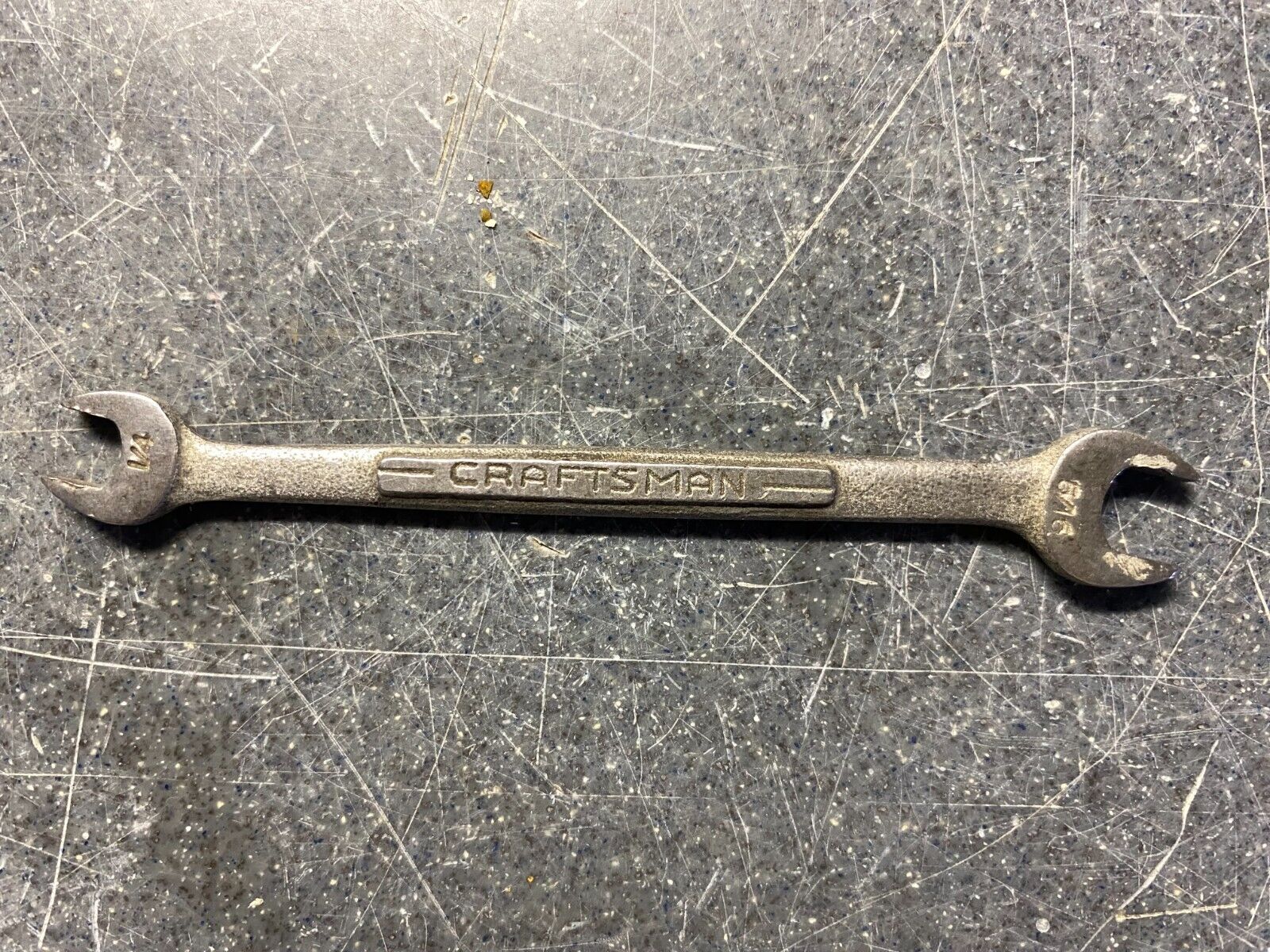 Antique Craftsman Open End Wrench Raised Cast 3 Single Line