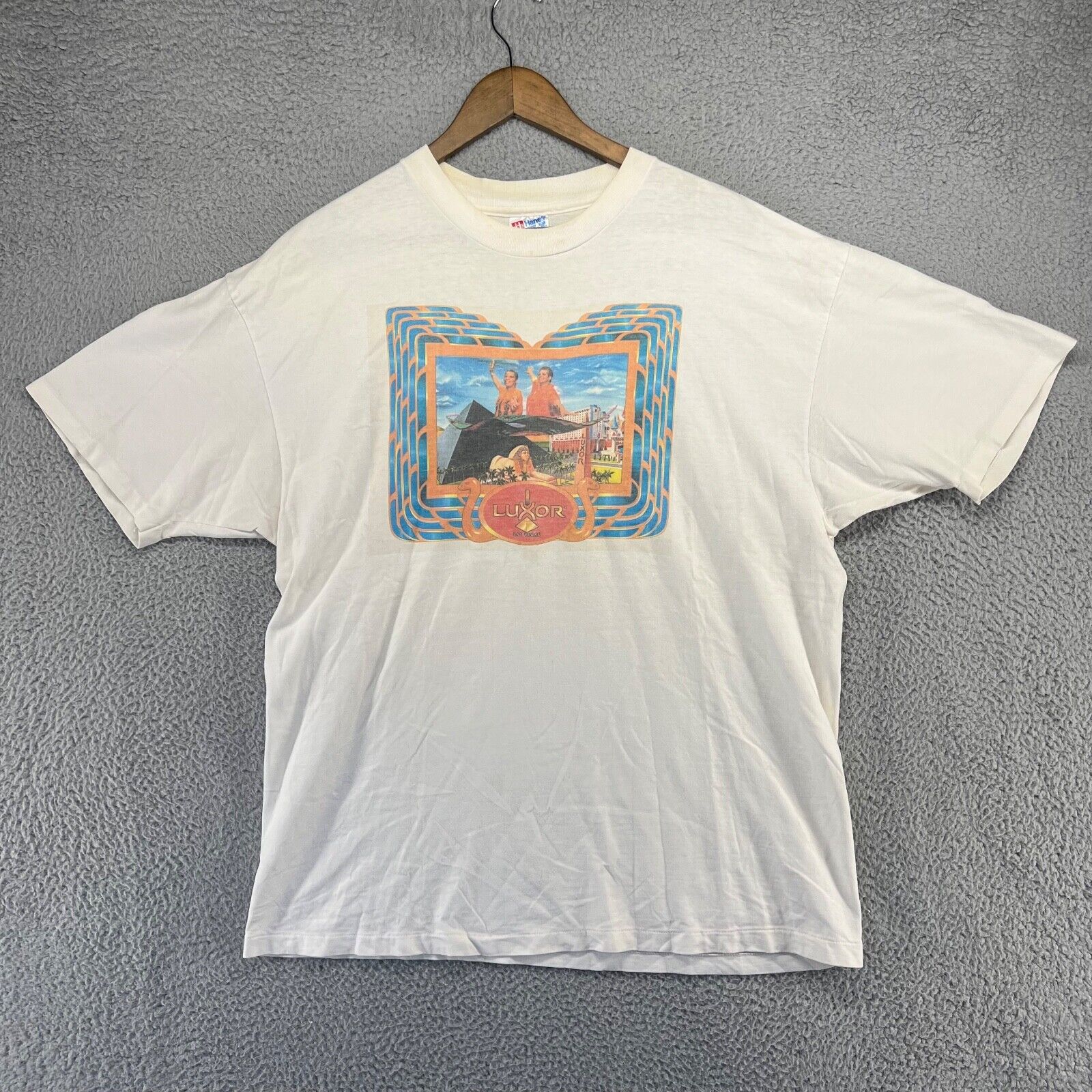 Vintage Luxor Las Vegas Shirt Men\'s Extra large White Graphic Single Stitch 90s