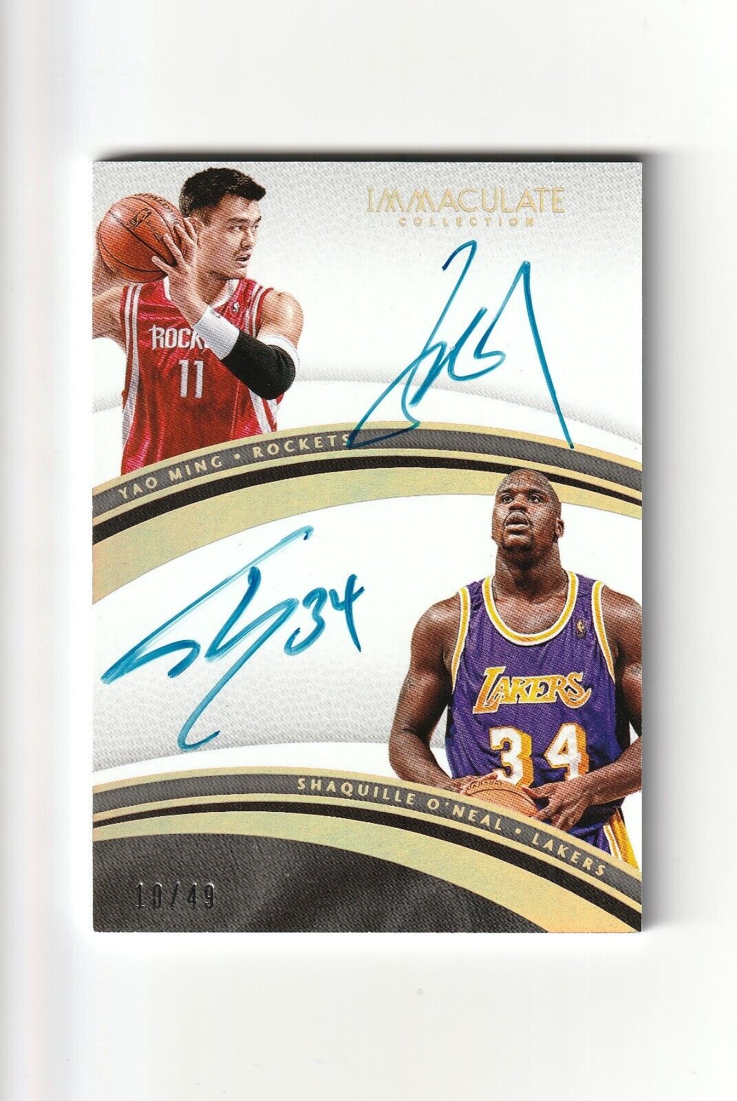 2016-17 Immaculate Dual Auto Shaquille O\'Neal Yao Ming #10/49