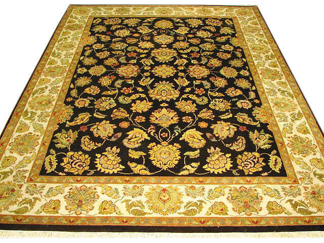 Black Great quality New Handmade 9x12 Jaipur Wool Famous rug PIX-5237