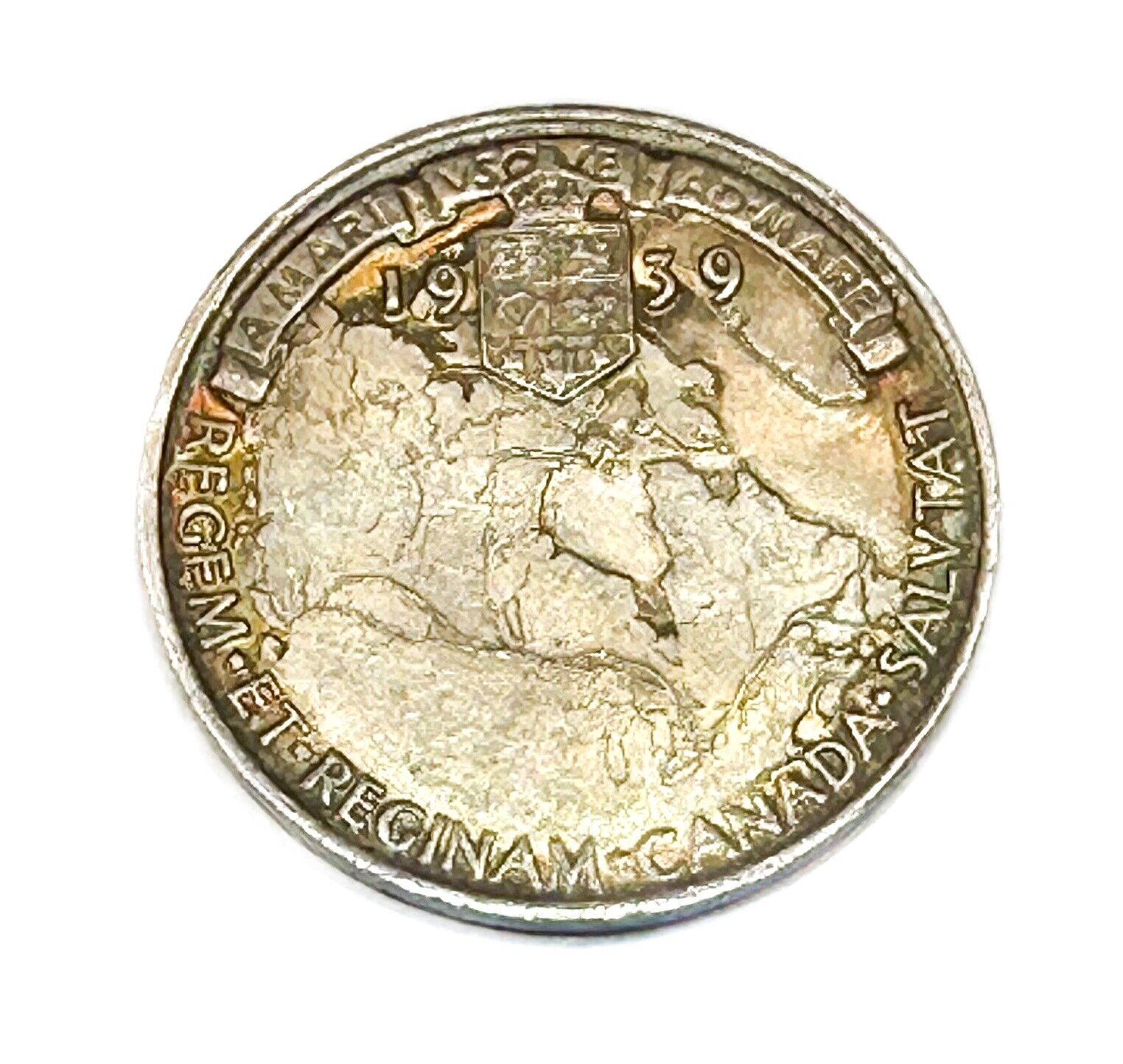 1939 Canada Royal Visit Medallion George VI High Luster Sterling Silver 925 Gem