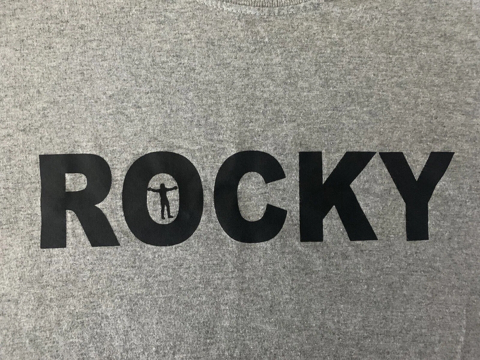 Vintage Rocky Movie T Shirt Gray Medium Stallone Boxing Film Iconic Classic Vtg