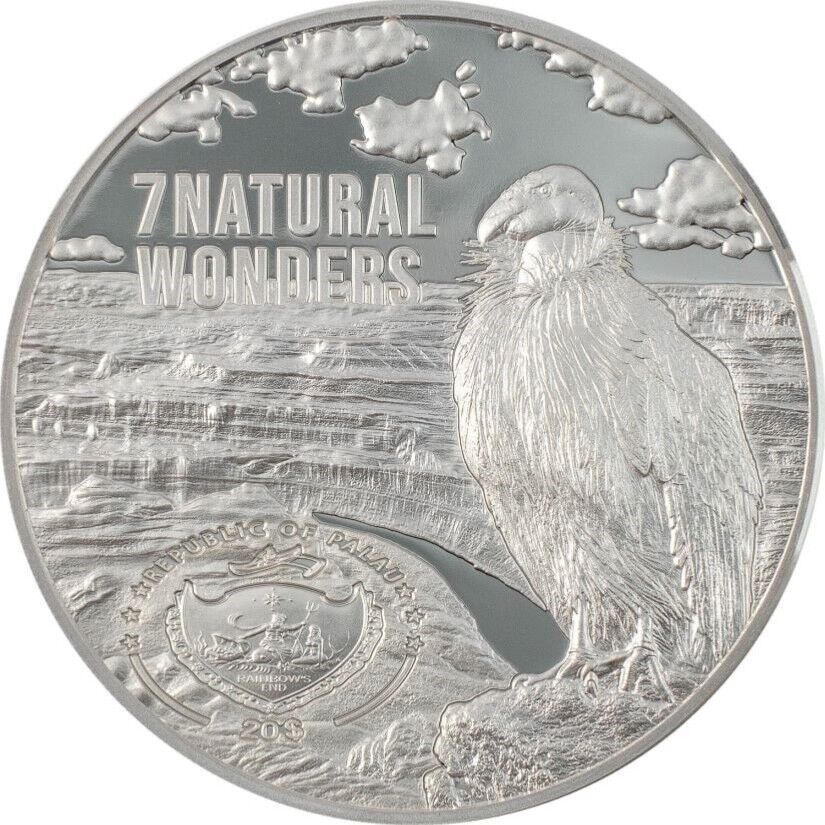 2021 Palau Seven Natural Wonders: Grand Canyon 3oz Silver Coin Mintage of 777