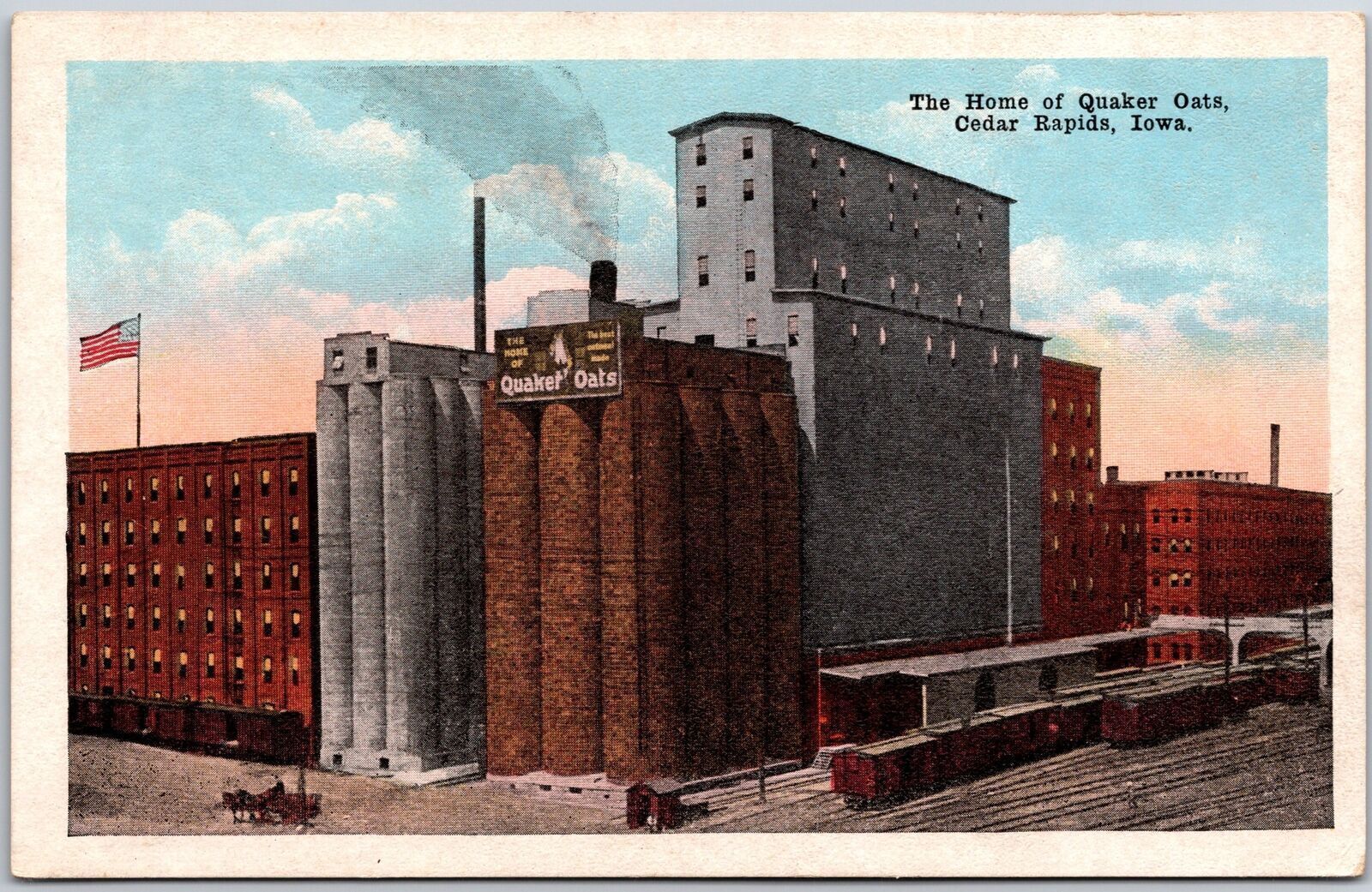 The Home of Quaker Oats Cedar Rapids Iowa IA Factory Building Postcard