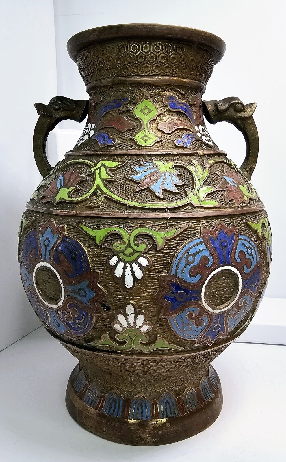 Old Japanese Bronze - Enameled Vase *Read Description*
