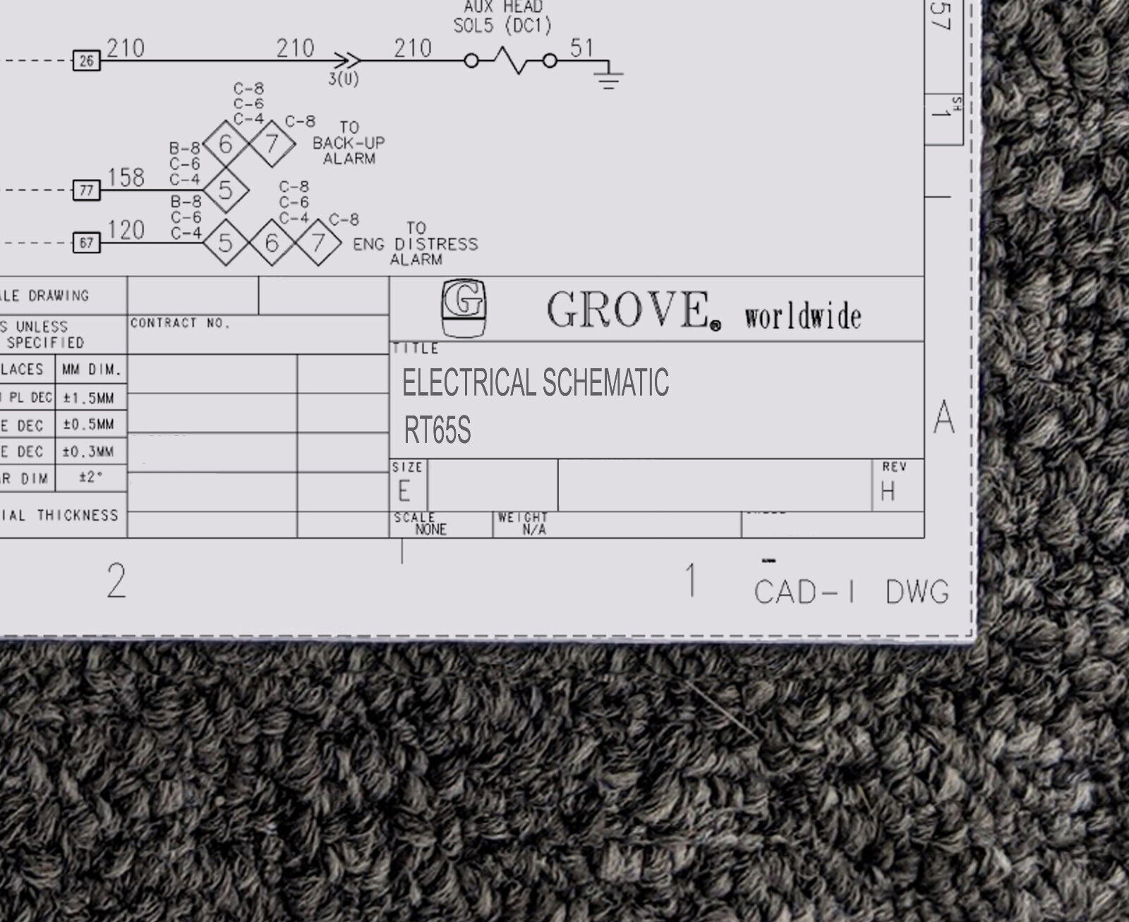 Grove Crane RT65S Electrical Wiring Diagram Manual