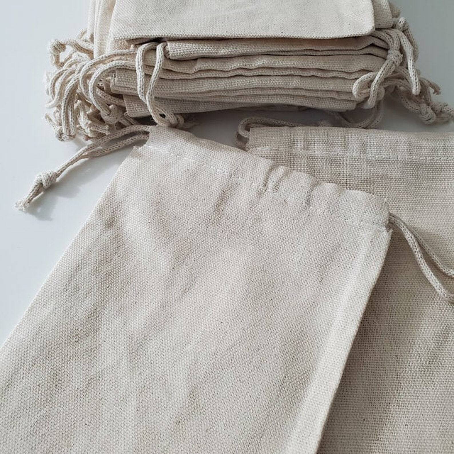 8 x 12 Inches Canvas Cotton Double Drawstring Reusable Premium Quality Bags