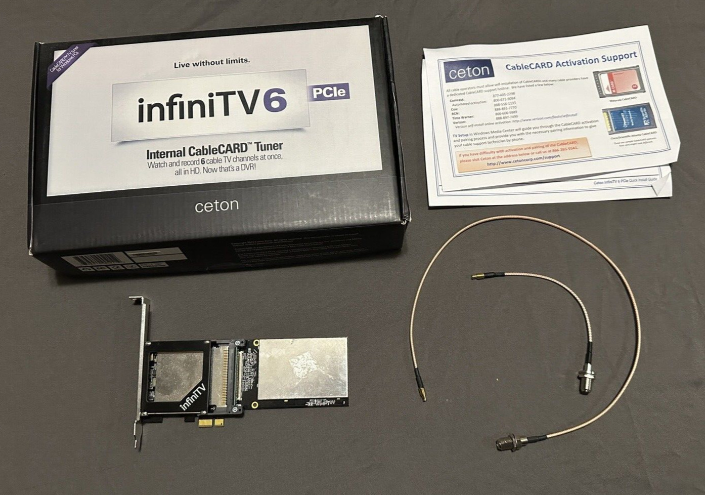 Ceton infiniTV 6 pcie 6-Tuner Network-Connected TV Cable Card Tuner