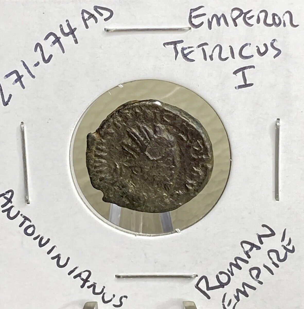 Authentic Ancient Roman Coin Emperor Tetricus 271-274AD Antoninianus Genuine