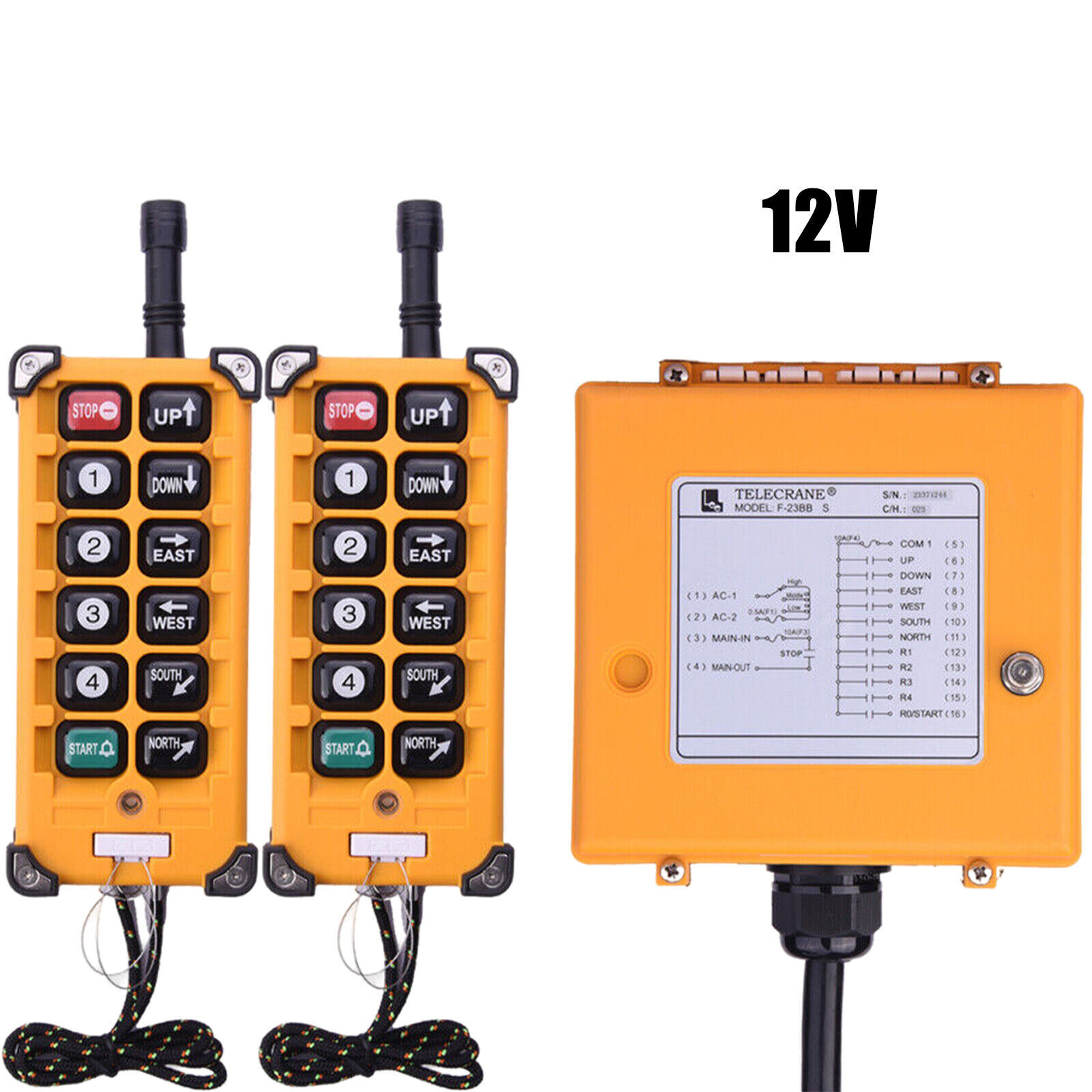 Industrial Wireless Crane Remote Control 12v-380V Electric Receiver Transmitter