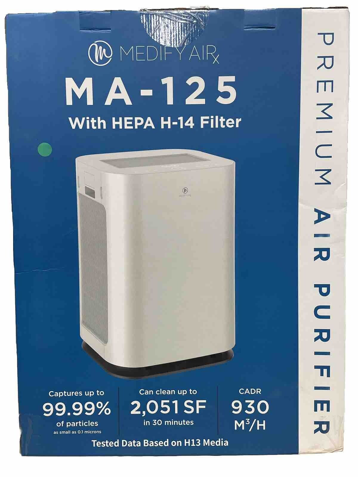 Medify MA-125 Air Purifier with True HEPA H14 Filter | 2,051 Sq Ft, NEW, WHITE